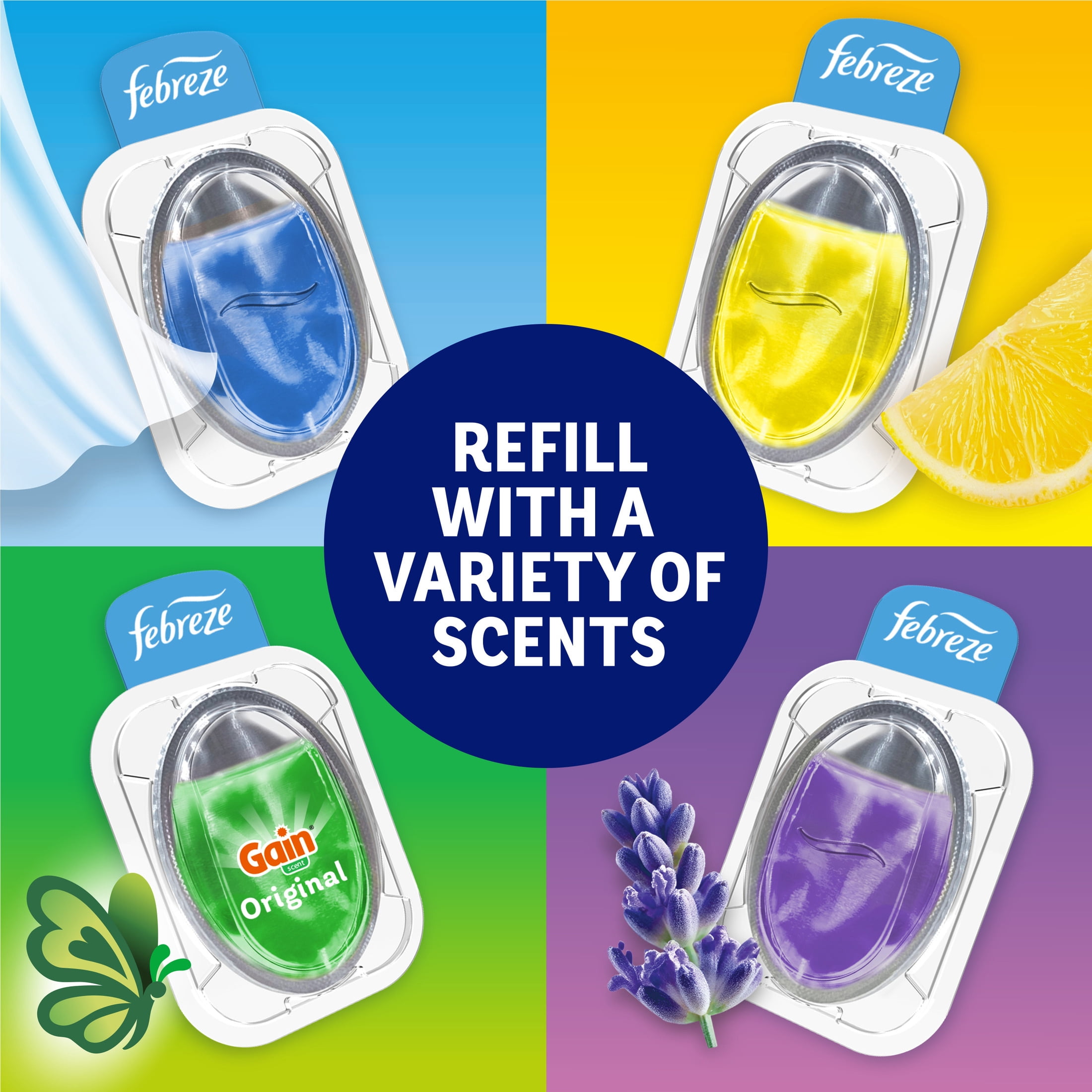 Febreze Trash Odor Fighter Kitchen Deodorizer (Twilight Lavender, 1 Holder and 1 Refill) s8qhk