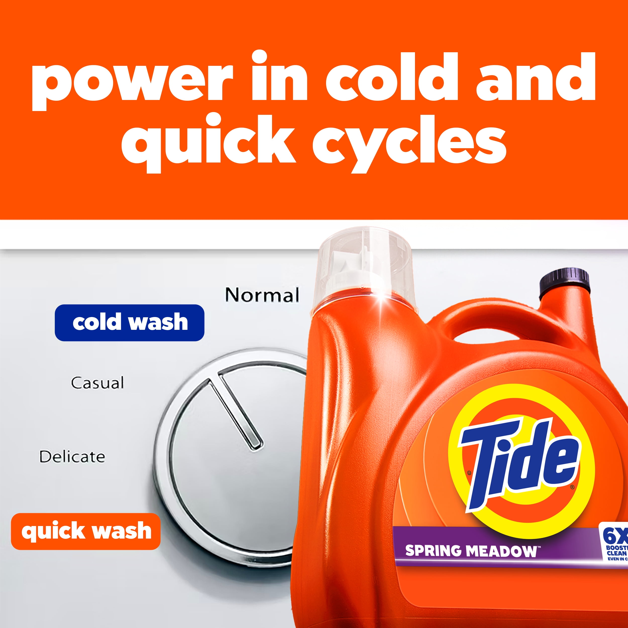 Tide Laundry Detergent Liquid, Spring Meadow Scent, Concentrated Stain Removal Formula (125 fl oz) nrdmg