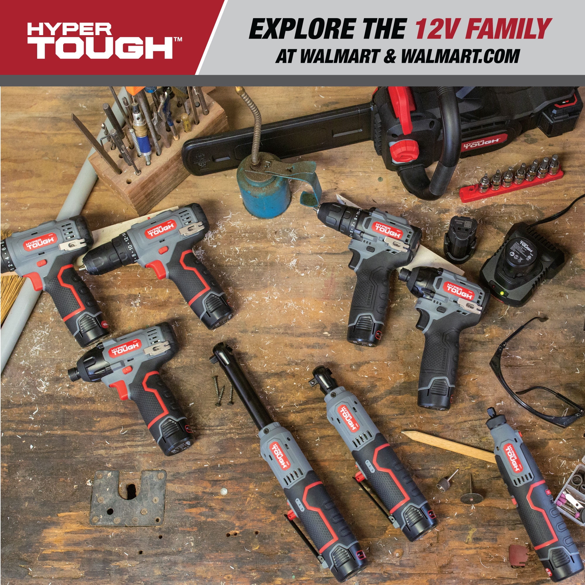 Hyper Tough 12V Max Brushless Drill Driver with Metal Keyless Chuck (1.5Ah Battery & Charger, 3/8 in) x8ylp