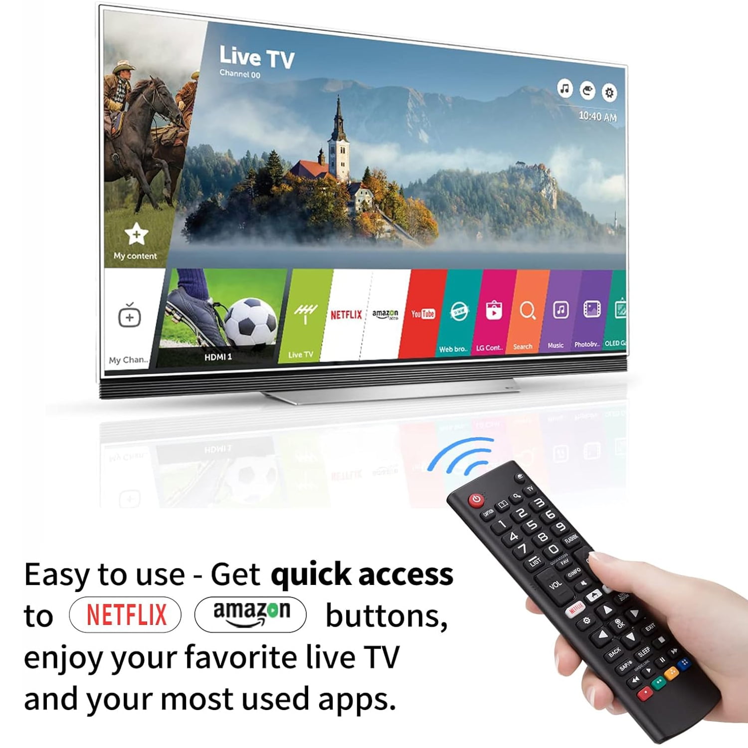 ANFCSMO Universal Replacement Remote Control for LG Smart TV with Netflix and Prime Video Shortcut Buttons (Black) pawfm