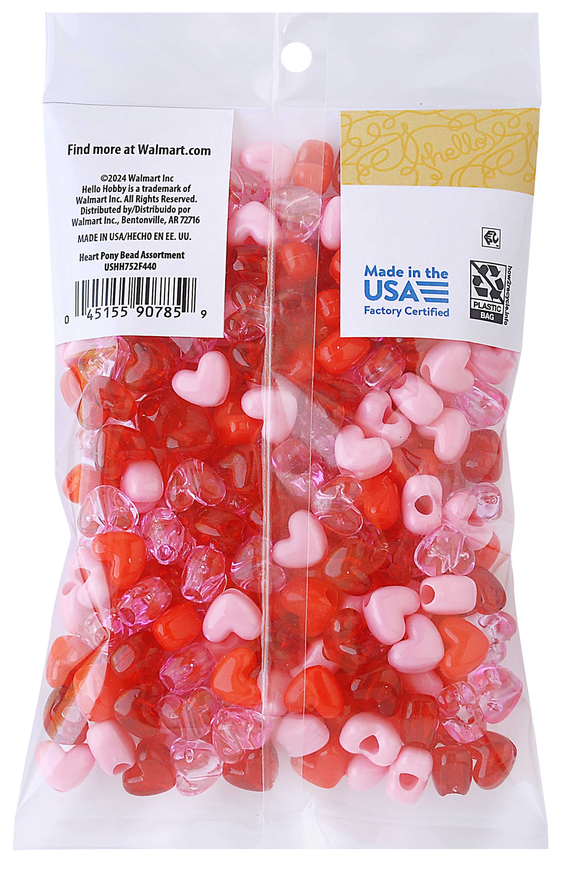 Hello Hobby Heart Shaped Bead Mix for Jewelry Making and DIY Crafts (Pink and Red, 240 Pieces) l6o4y