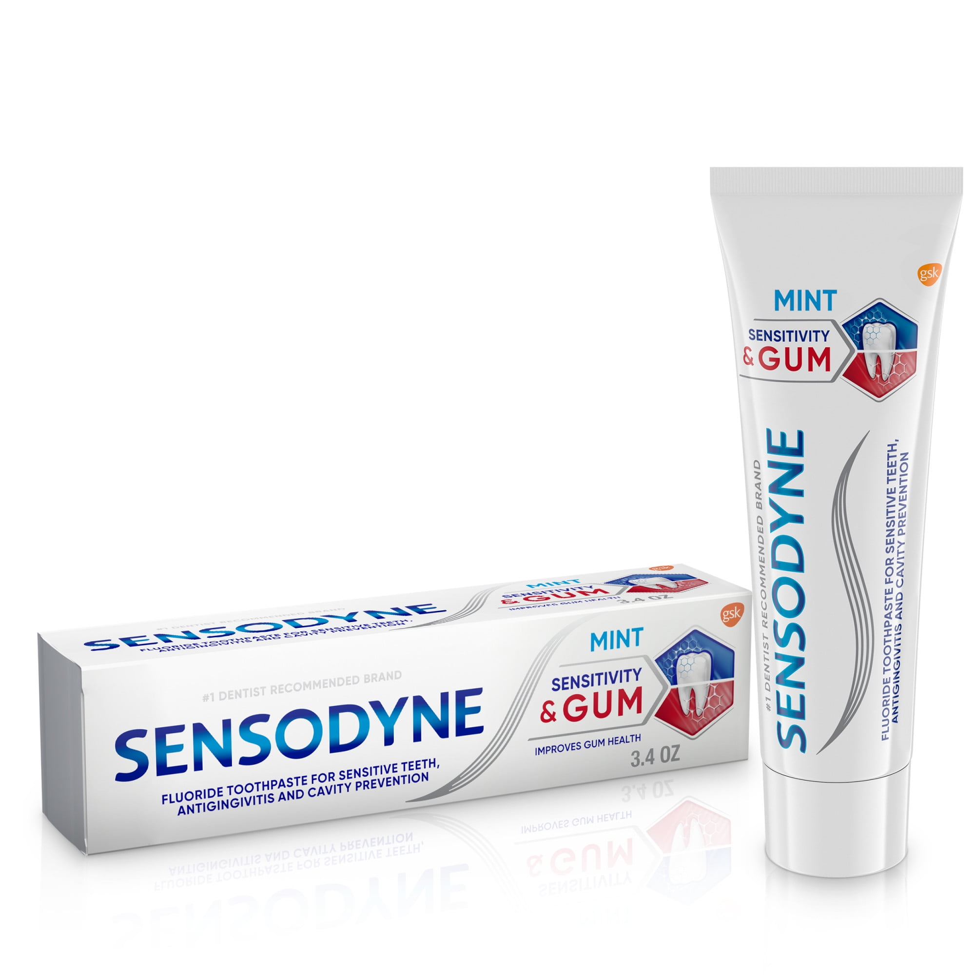 Sensodyne Sensitivity & Gum Sensitive Toothpaste, Dual-Action Oral Care, Mint Flavor (3.4 oz) bh4ro