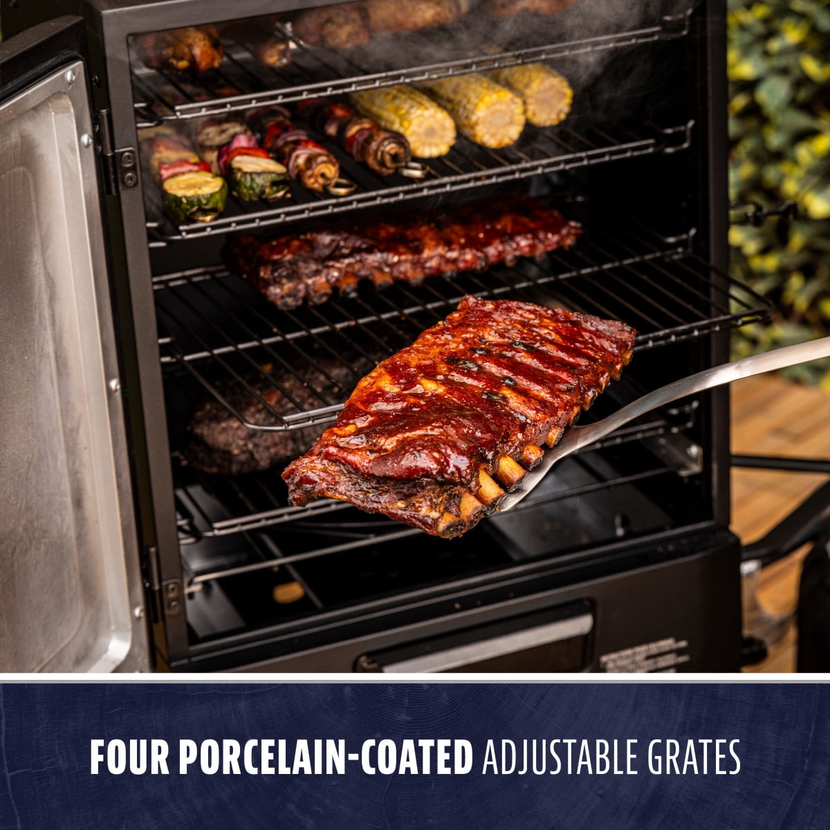 Pit Boss 30 in Gas Vertical Smoker with 983 sq in Cooking Surface (Black, 30 in) iym9h