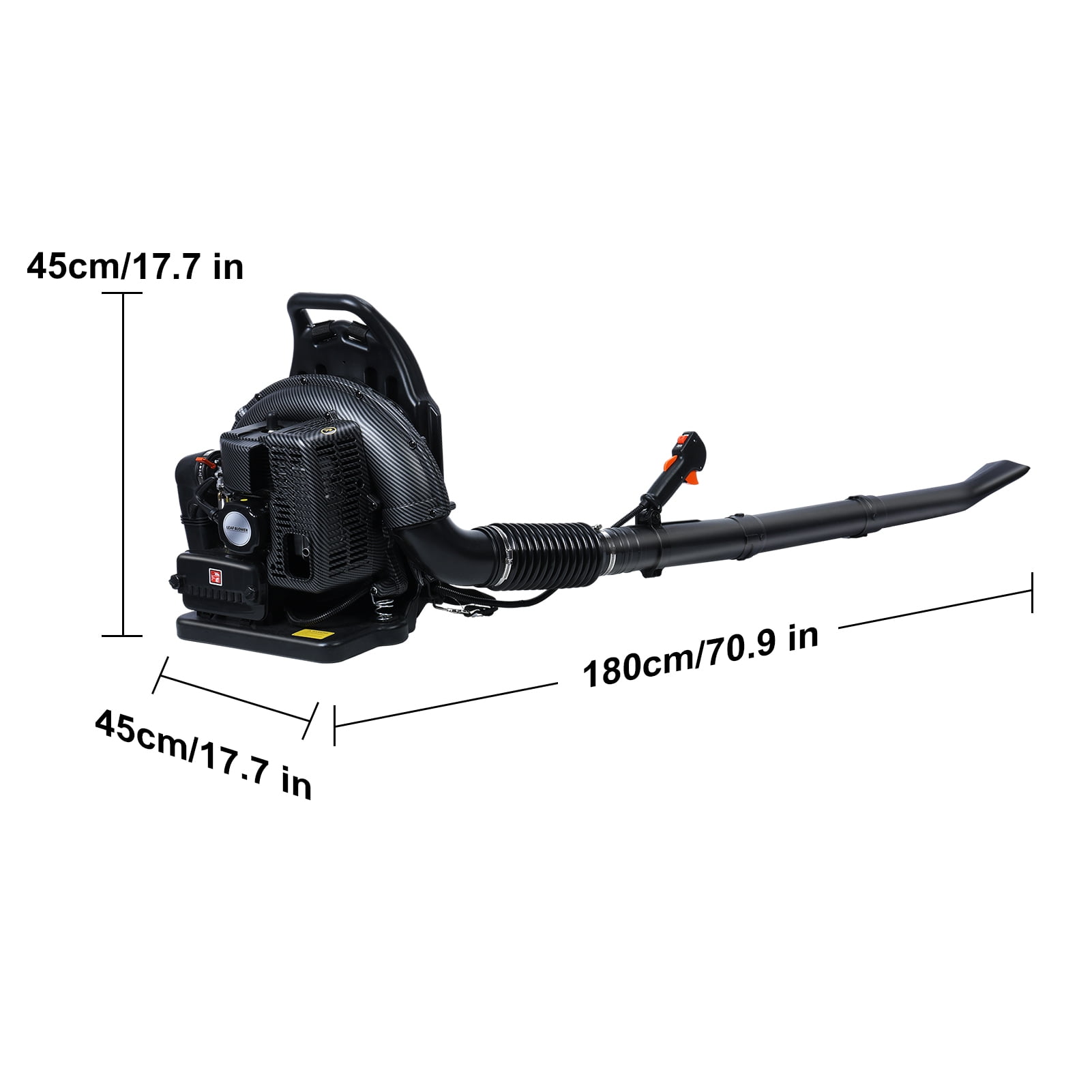 Mohsoe Backpack Leaf Blower, 63cc 2-Stroke Gas Powered Professional Landscaping Tool (Black, 57.5 fl oz) qkco8