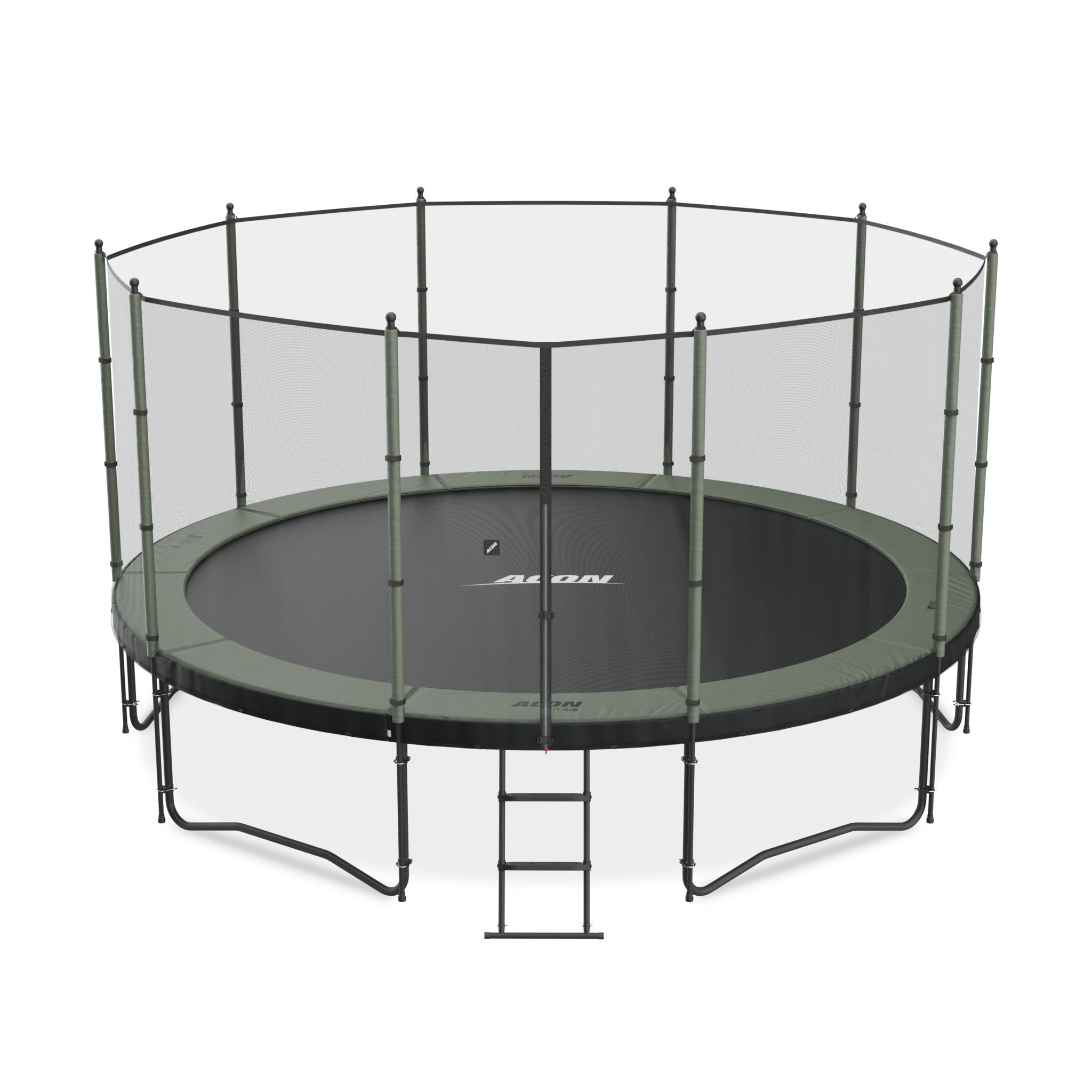 ACON Air Round Trampoline with Premium Safety Net and Ladder (Black, 15 ft) w71jn