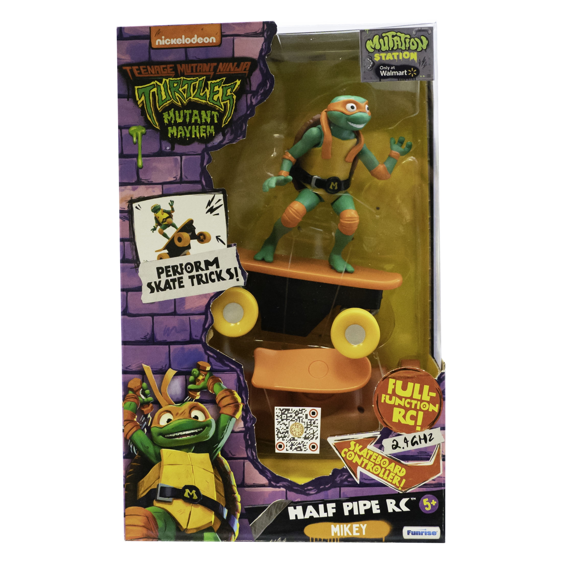 Teenage Mutant Ninja Turtles Michelangelo Half Pipe RC Skateboard Vehicle (Orange, 12 in) 4d8lw