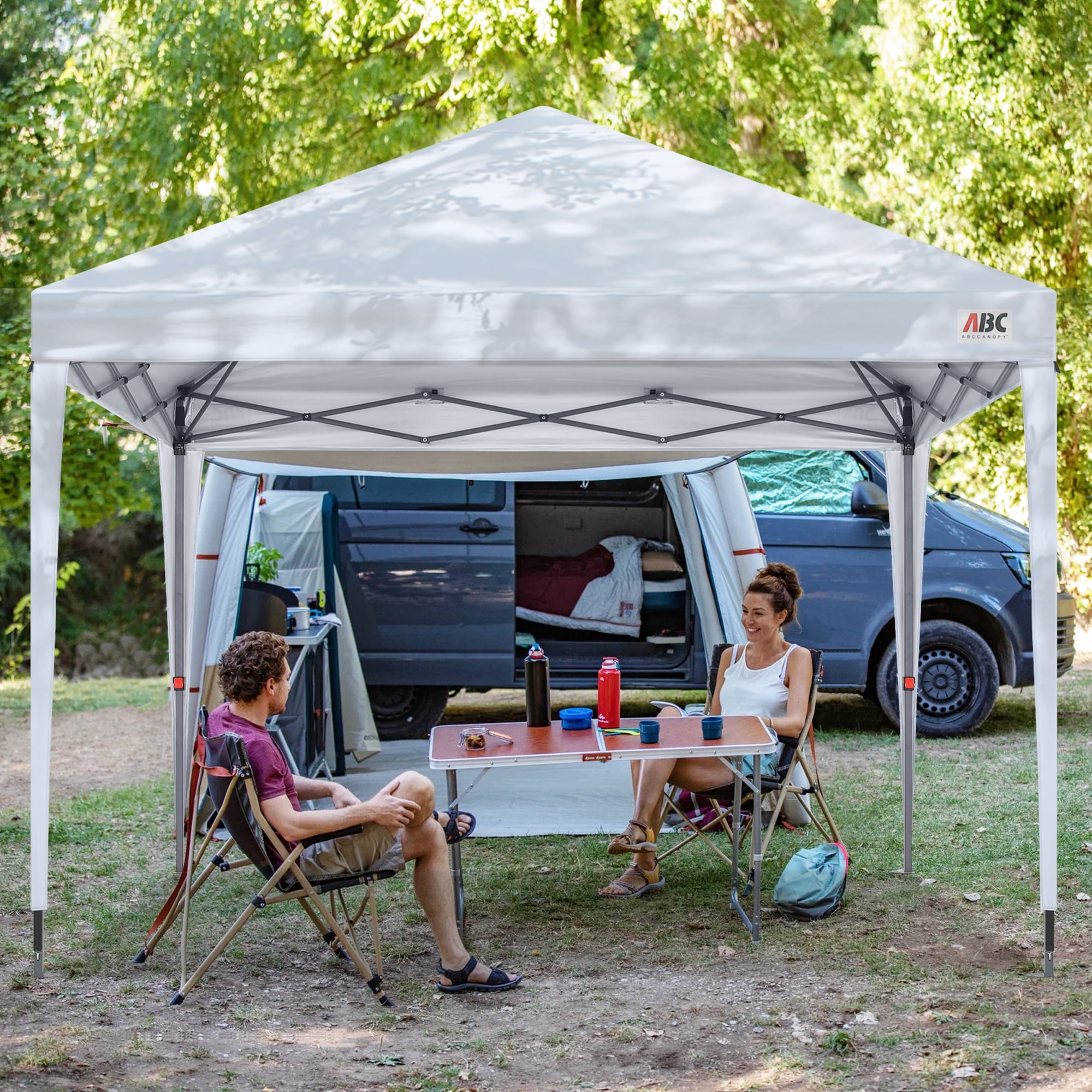 ABCCANOPY 10 ft x 10 ft Outdoor Pop-up Canopy Tent with UV Protection (White, 10 ft x 10 ft) jksx9