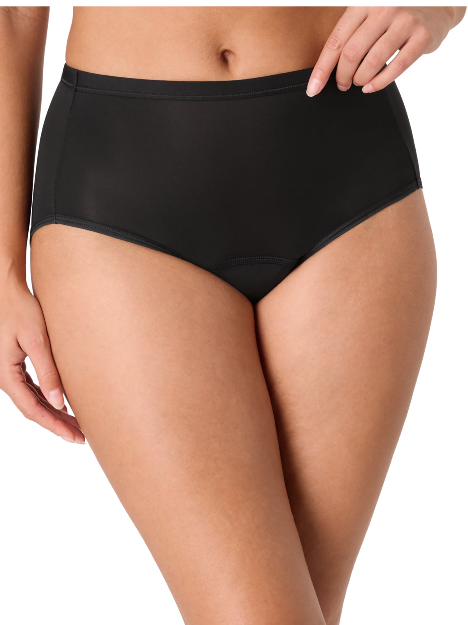 Hanes Women's Period Underwear Briefs, Absorbent Leak Protection (Black, 3-Pack) mo8yw