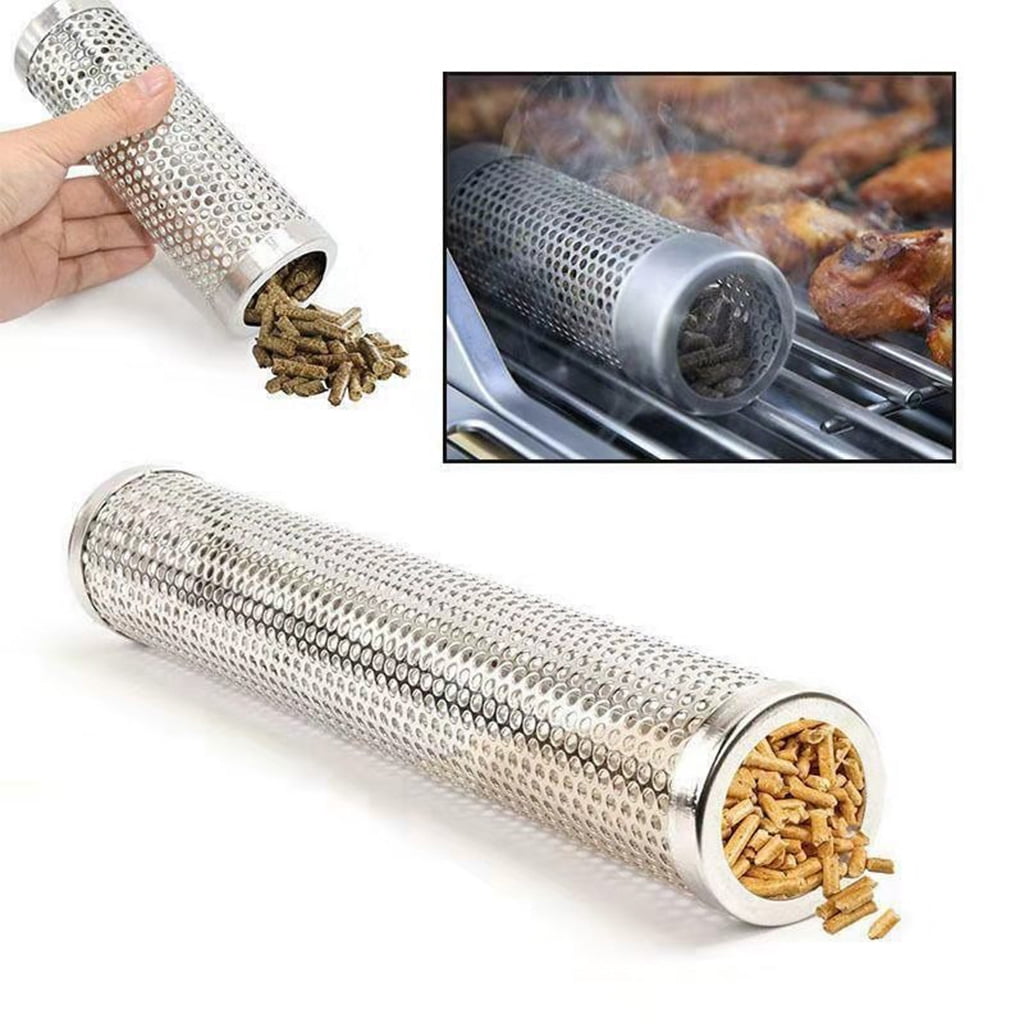 Milue Stainless Steel BBQ Smoker Generator for Hot and Cold Smoking (Silver, 12 in) asgty