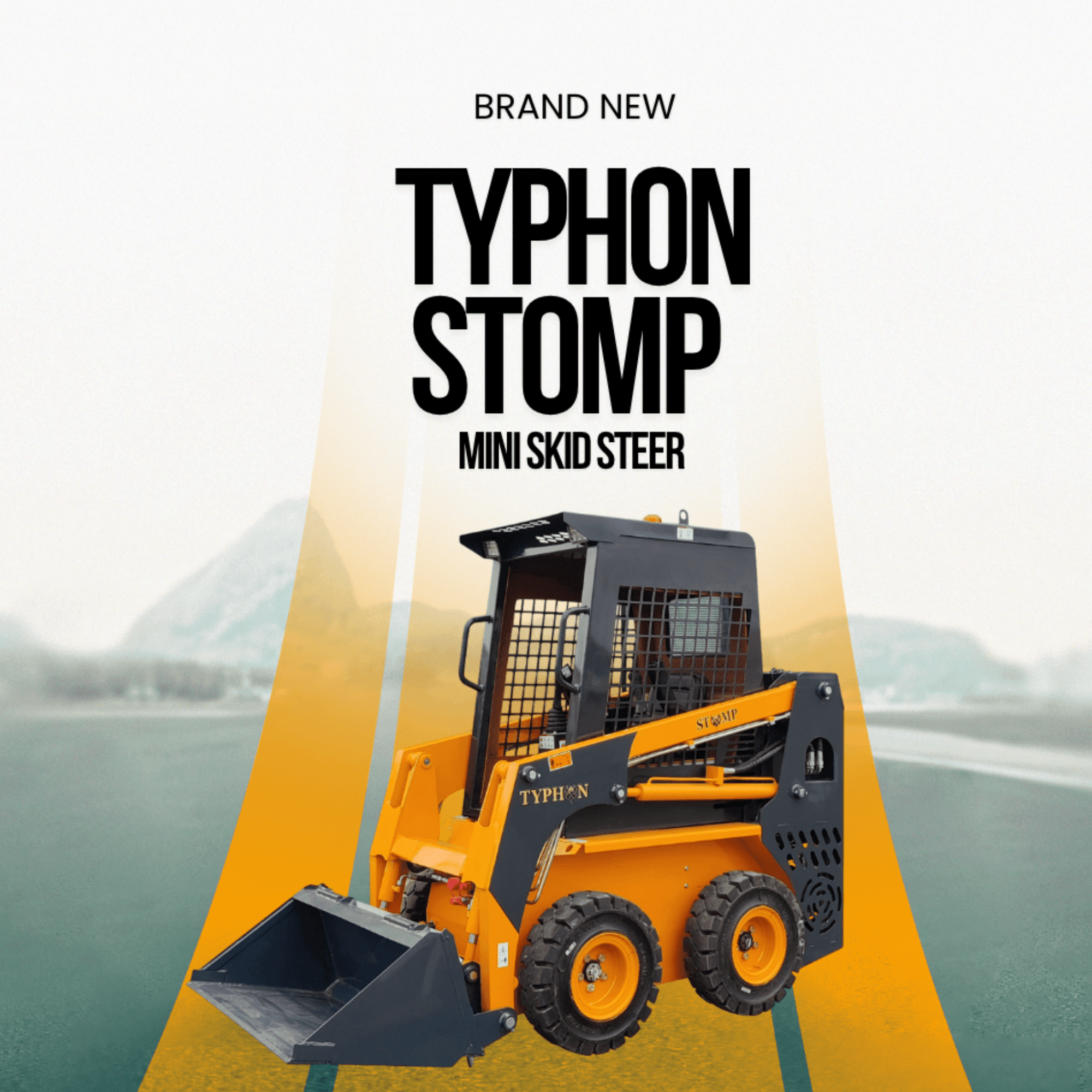 TYPHON Mini Skid Steer Loader STOMP 508, 35HP Gas Engine, Compact Construction Equipment (Black, 838 lb Capacity) u90n0