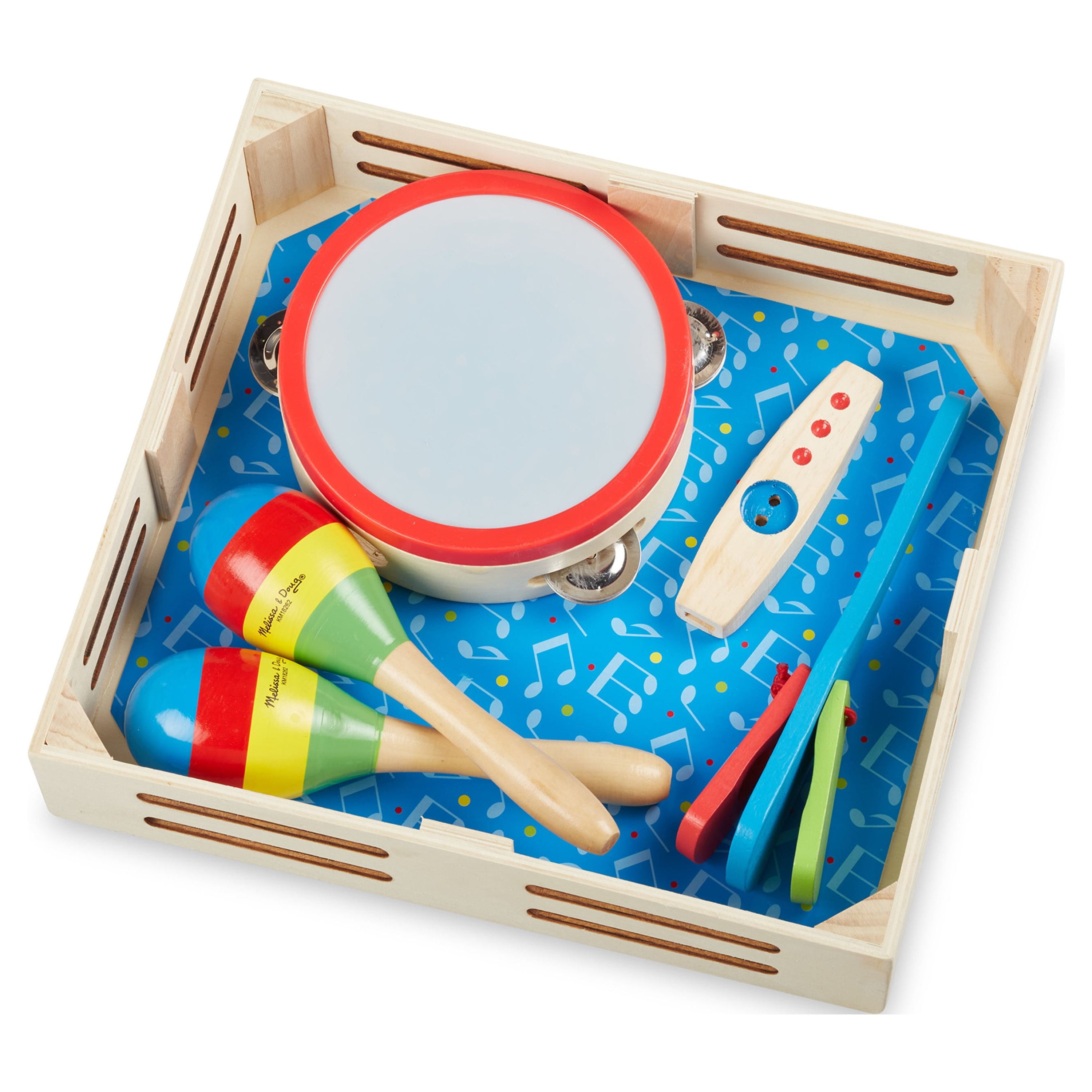 Melissa & Doug Music Makers 7-Piece Wooden Musical Instrument Set (Red, 7-Piece) piy3c