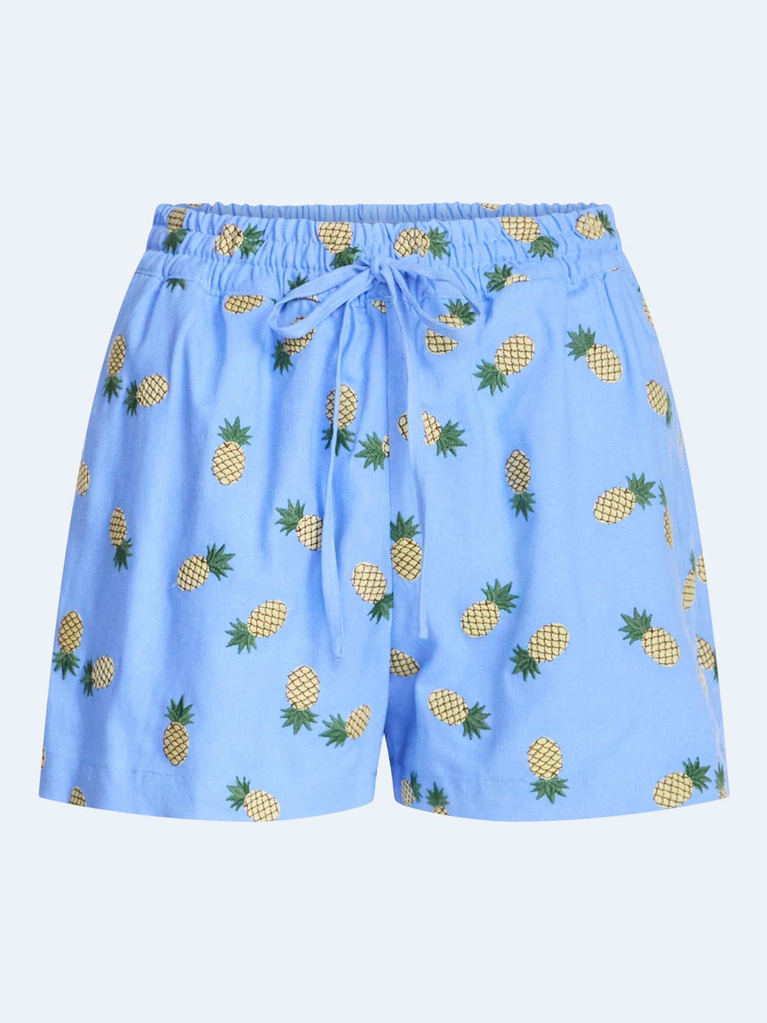 Free Assembly Women's Linen Blend Embroidered Shorts (Blue, XS) xfz4c