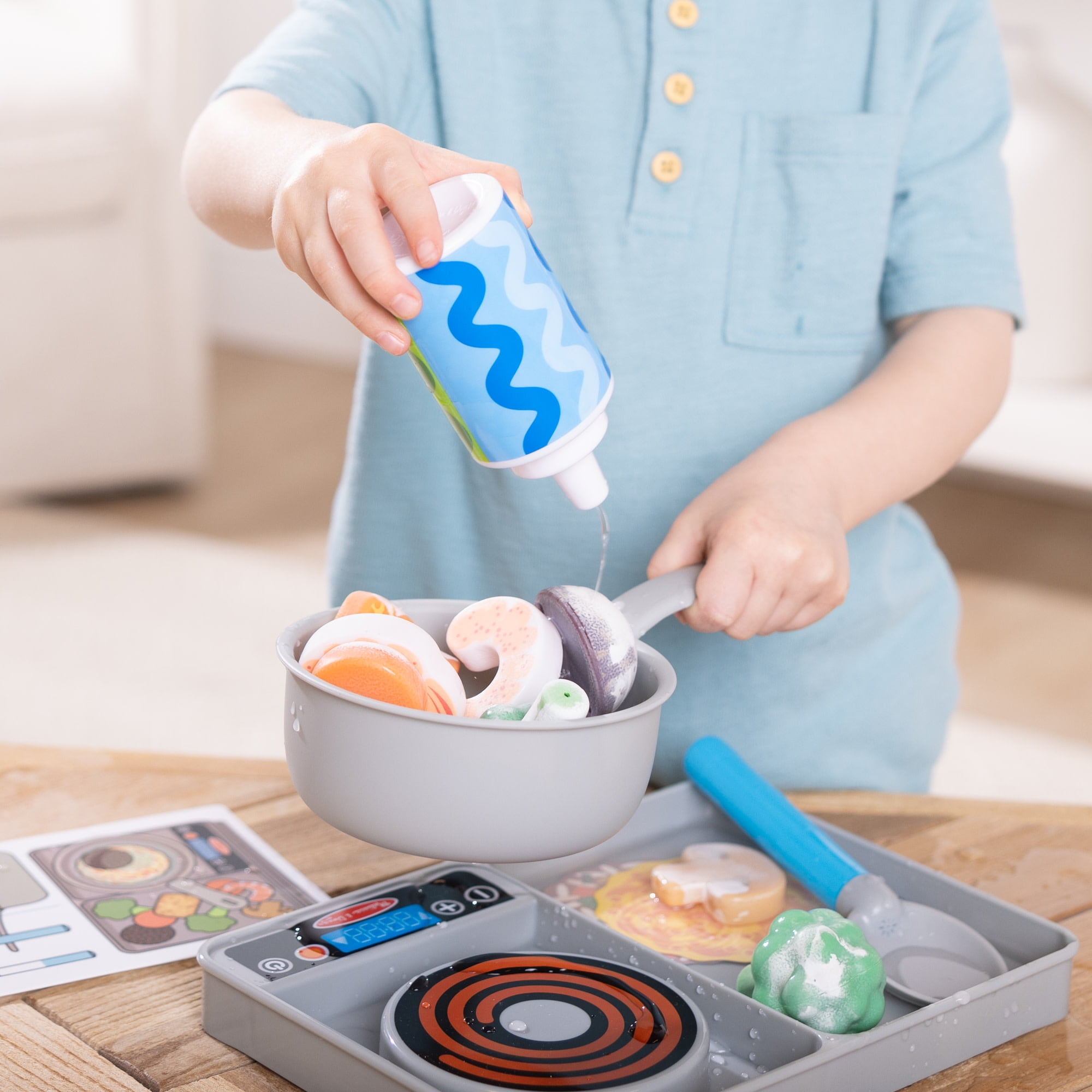 Melissa & Doug Simmer & Stir Stovetop Play Set with Color Changing Food (1 Set) kb0sh