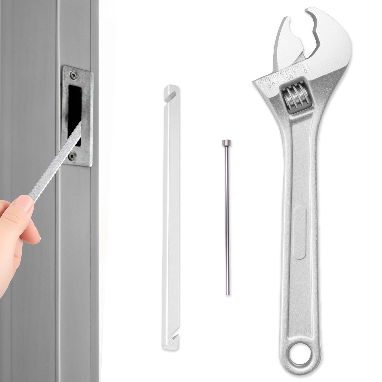 Adifare Stainless Steel Door Hinge Adjustment Tool with Pin Remover for 0.51 to 0.71 in Knuckles (Silver) wjjrk