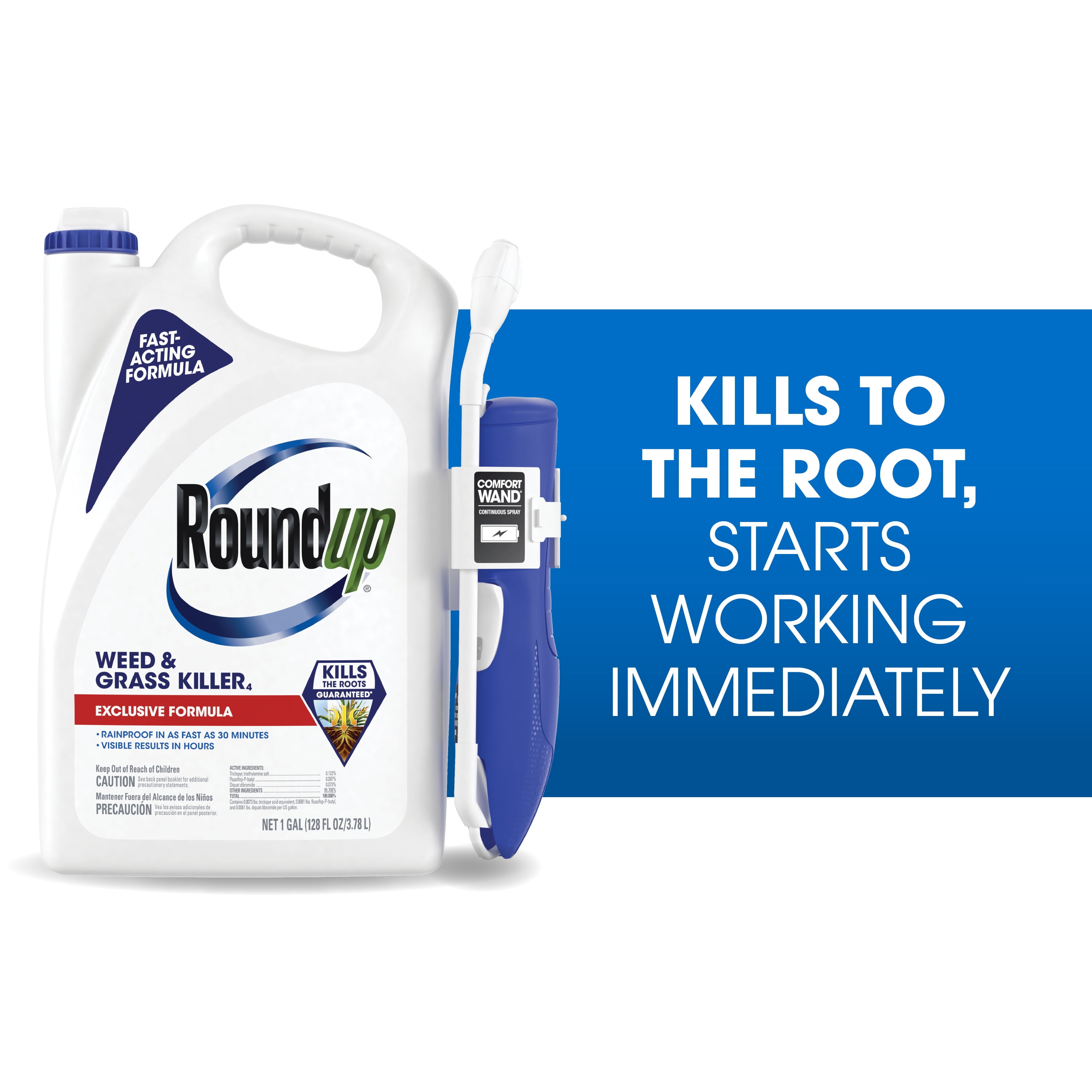 Roundup Weed and Grass Killer4 with Comfort Wand for Landscapes and Hardscapes (1 gal) nsu13