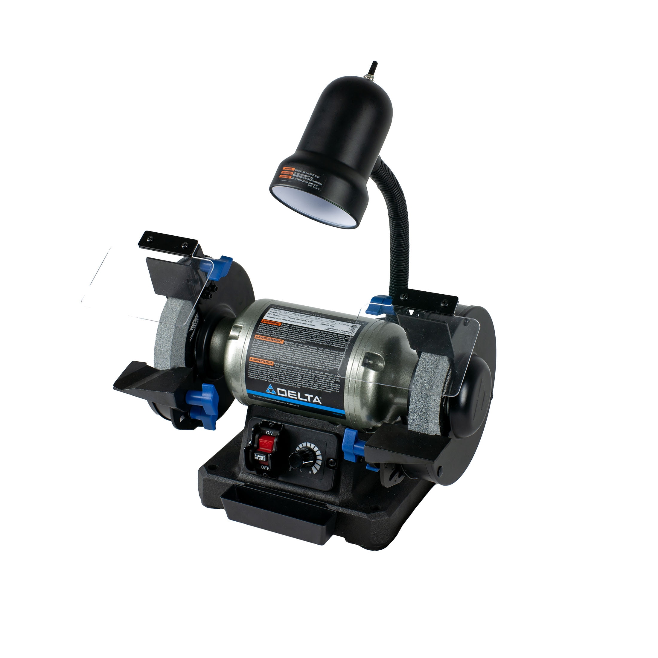 Delta 6 inch Variable Speed Bench Grinder with Work Light (Silver, 1 Unit) 6m73j