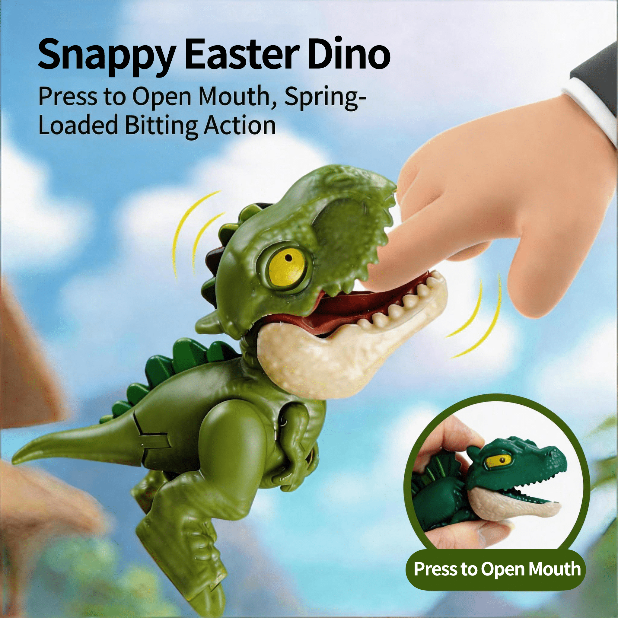 HNZENBW Dinosaur Egg Gachapon Toy Set with Biteable Fingertip Figures (Green, 12 Piece Set) mj3iq