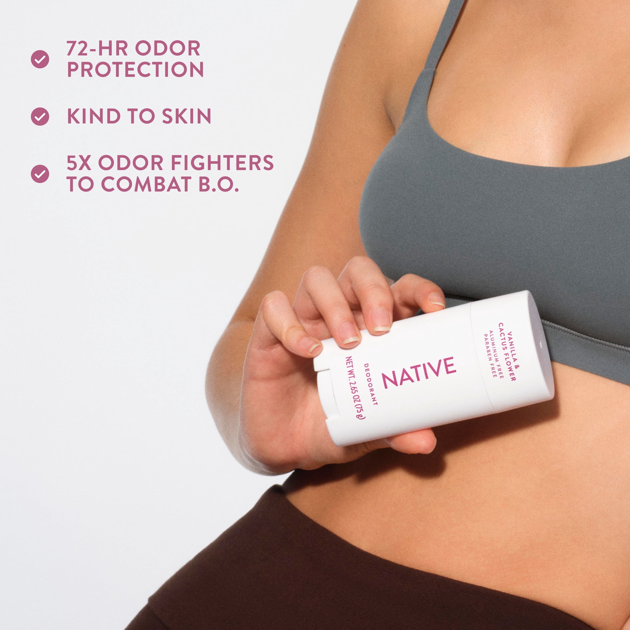Native Aluminum Free Deodorant for Women, Long-Lasting Odor Protection (Vanilla & Cactus Flower, 2.65 oz) 81i8m