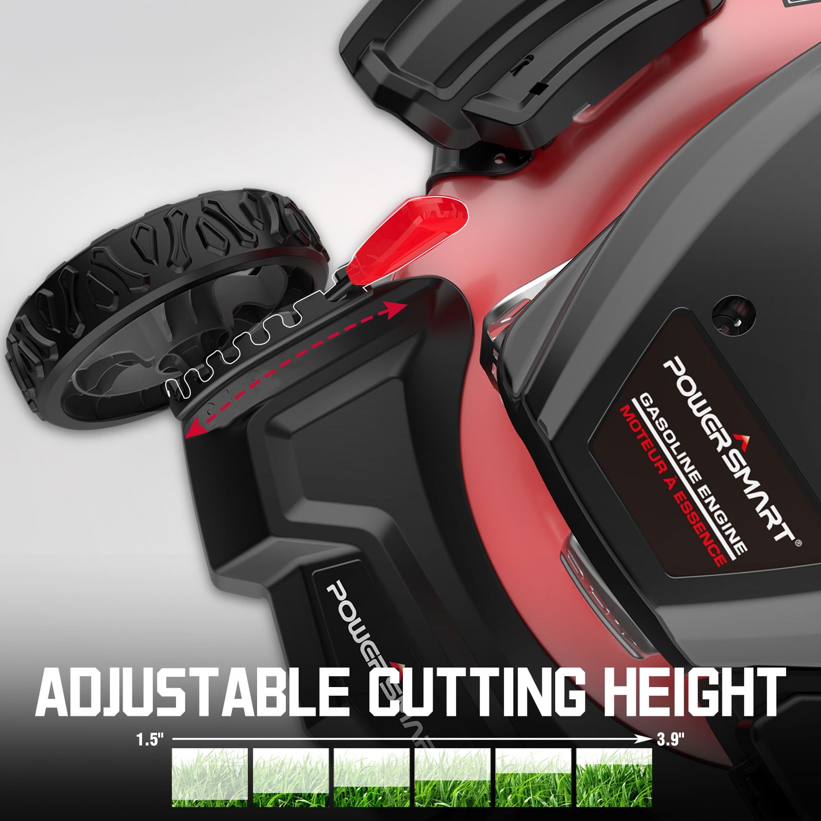 PowerSmart 21-Inch 144cc Gas Push Lawn Mower, 2-in-1 Mulching & Side Discharge (Red, 21 in) wg05a