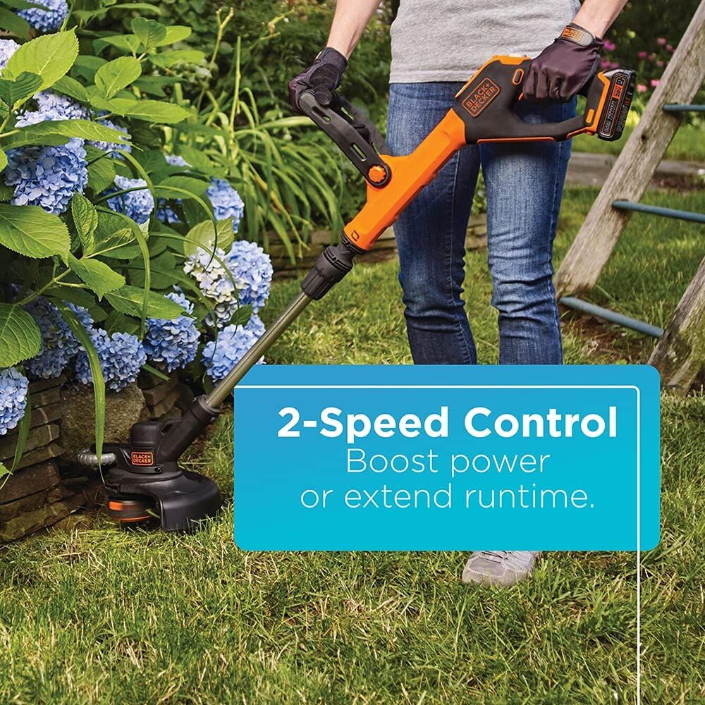 BLACK+DECKER 20V MAX Cordless String Trimmer and Edger Kit (Black, 12 in) iptol