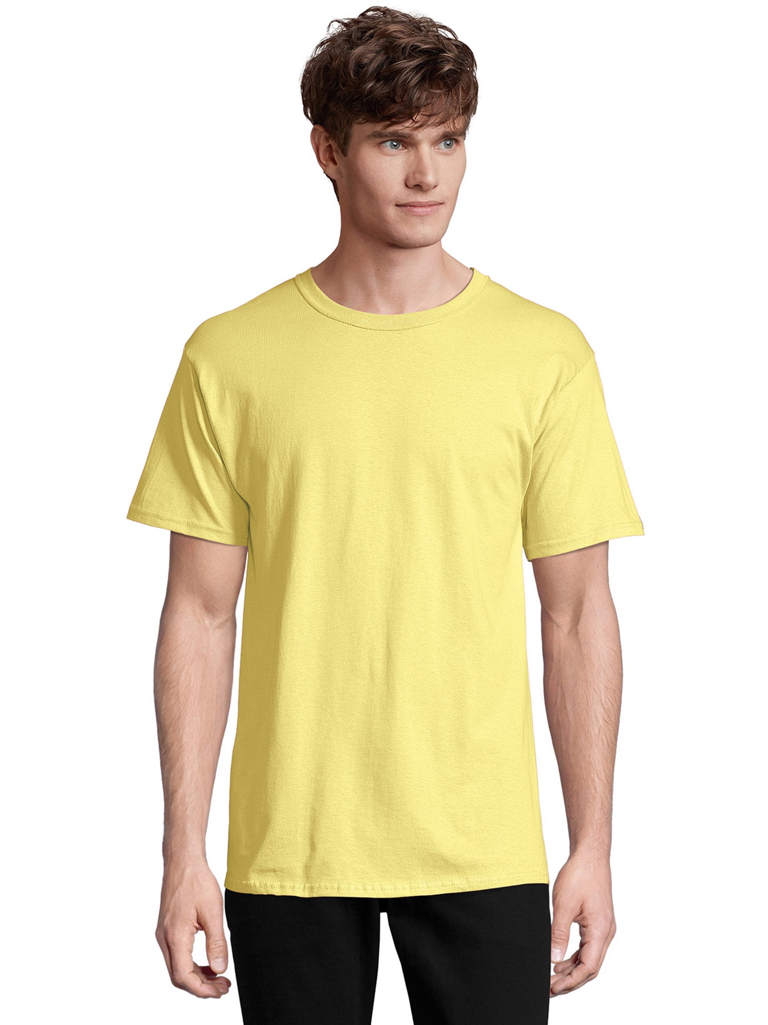 Hanes Essentials Men’s Short Sleeve Crewneck T-Shirt (Yellow, S) 21j8x