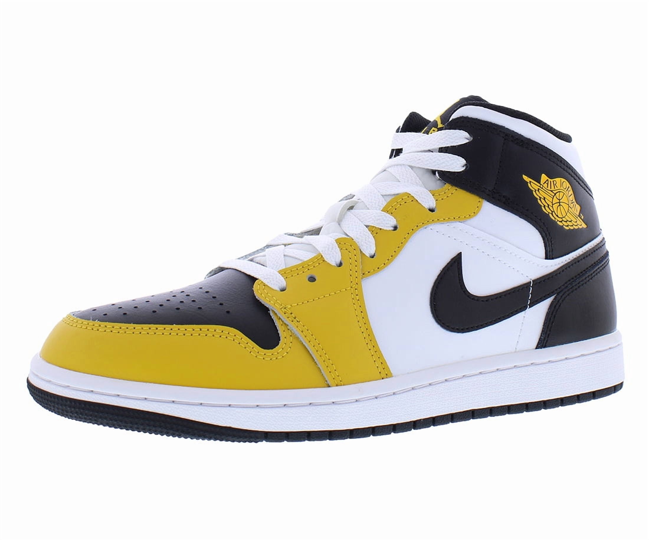 Nike Air Jordan 1 Mid Basketball Shoes (Yellow Ochre/Black-White, 8 US) w9dq7