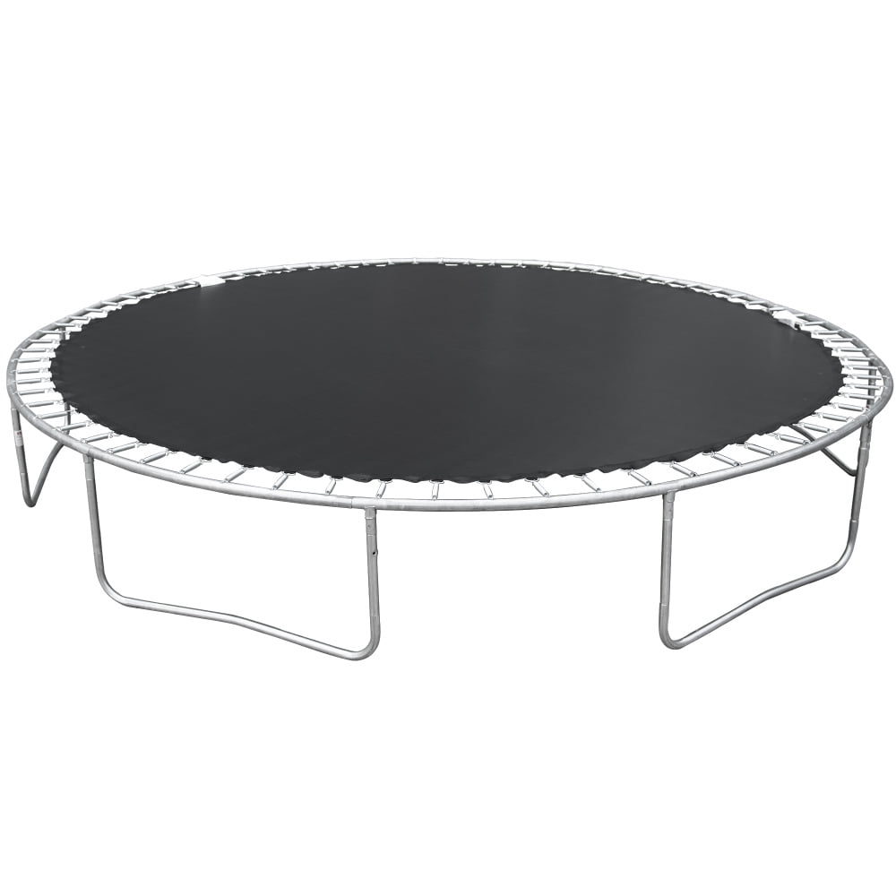 JINS & VICO Outdoor Trampoline with Basketball Hoop and Safety Enclosure (Blue, 14 ft) vekyb