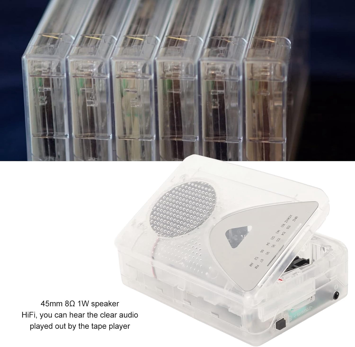 Meikoko Portable Cassette Player and AM/FM Radio with MP3 Converter (White, 1 Pack) bghj4