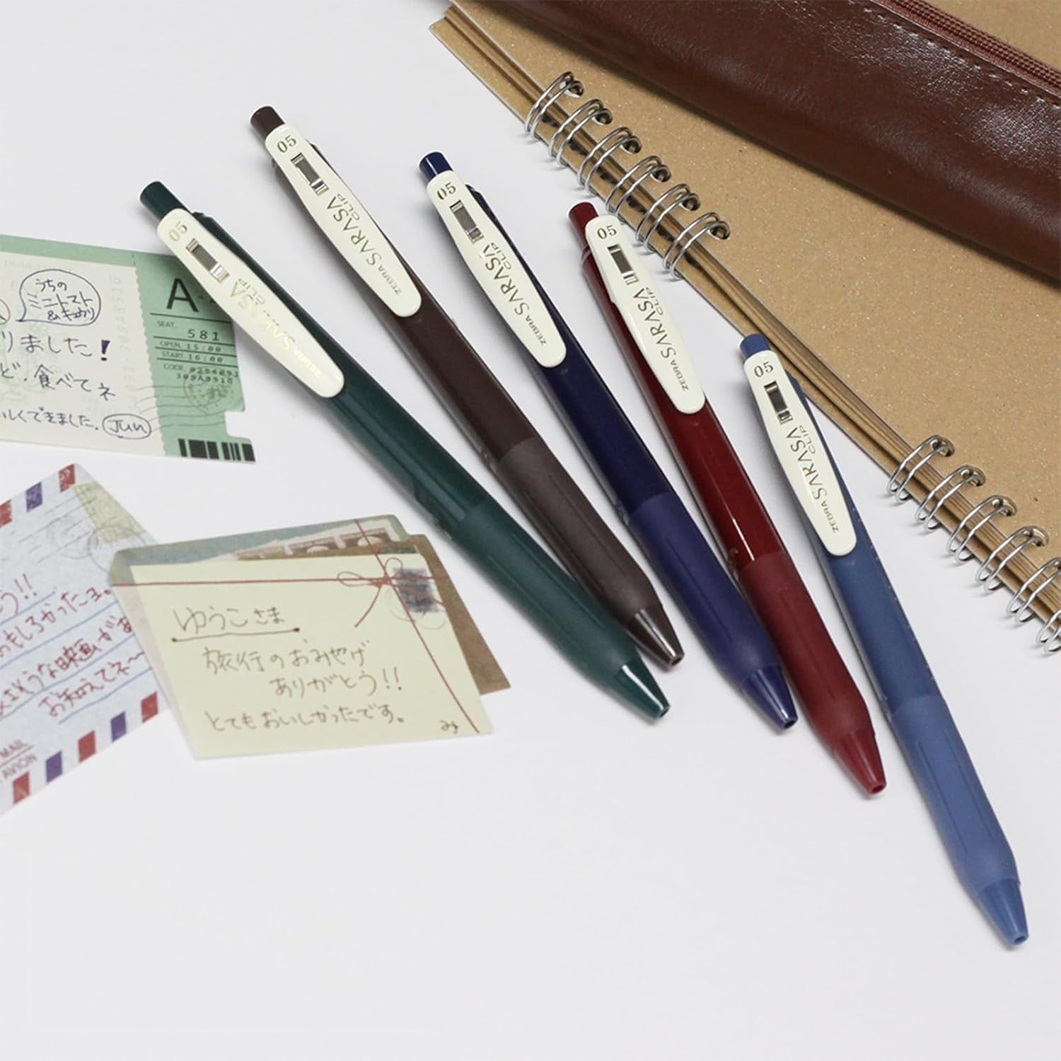 Zebra Sarasa Clip Vintage Gel Retractable Pens (Assorted Dark Colors, 5-Pack) dbner