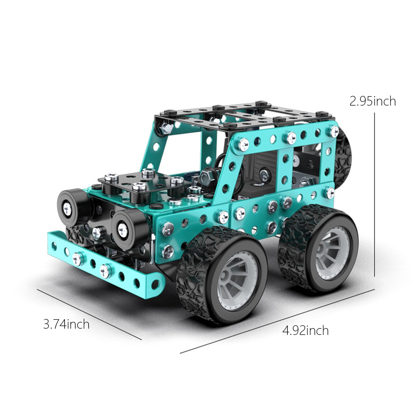 RKZDSR STEM Metal Model Car Building Kit, DIY Educational Erector Set for Kids (190 Pieces, 4.9 in L x 3.74 in W x 2.95 in H) 3ws36