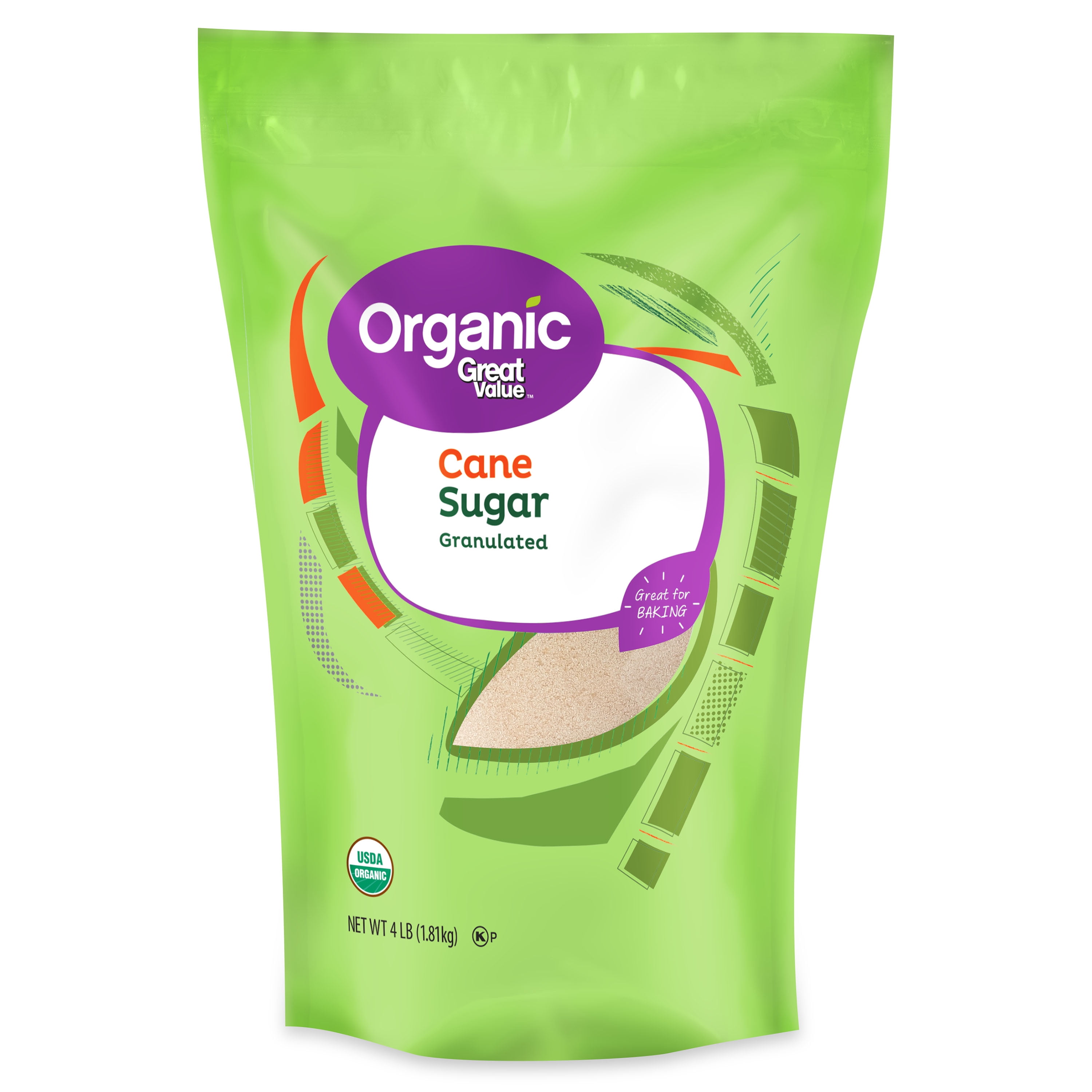 Great Value Organic Granulated Cane Sugar (White, 4 lb) 7he5o