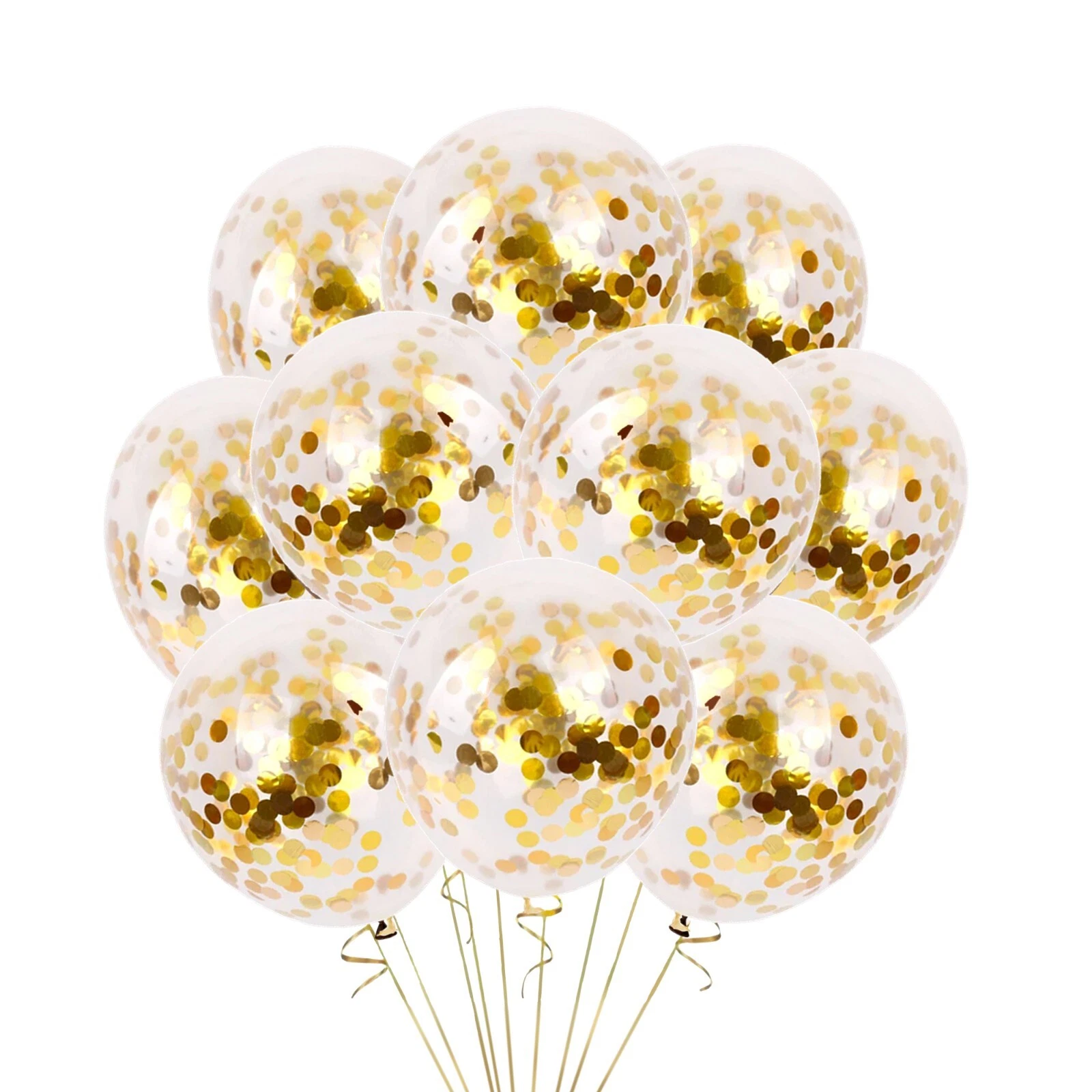 KLYNE 50th Anniversary Gold Confetti Balloons (Gold, 12 in, 12 Pack) cu2ej