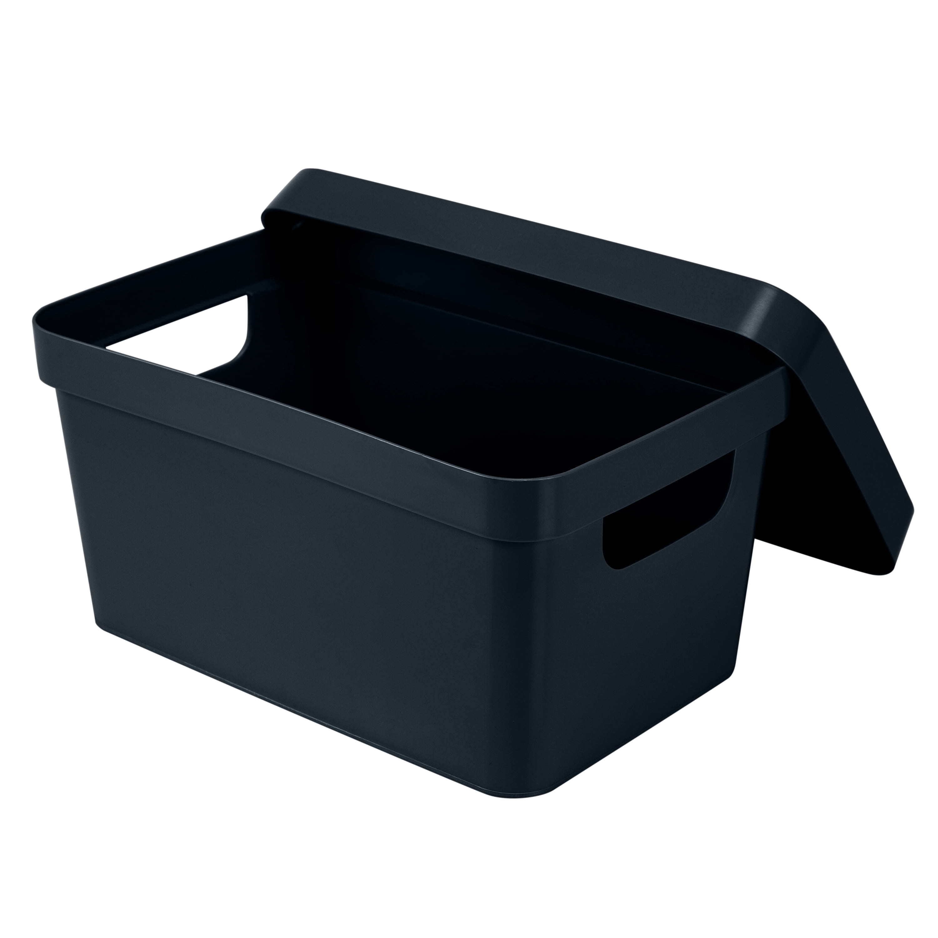 Simplify Vinto Plastic Storage Box with Lid and Handles (Charcoal, 9.76 in x 6.69 in x 4.84 in) fajp4