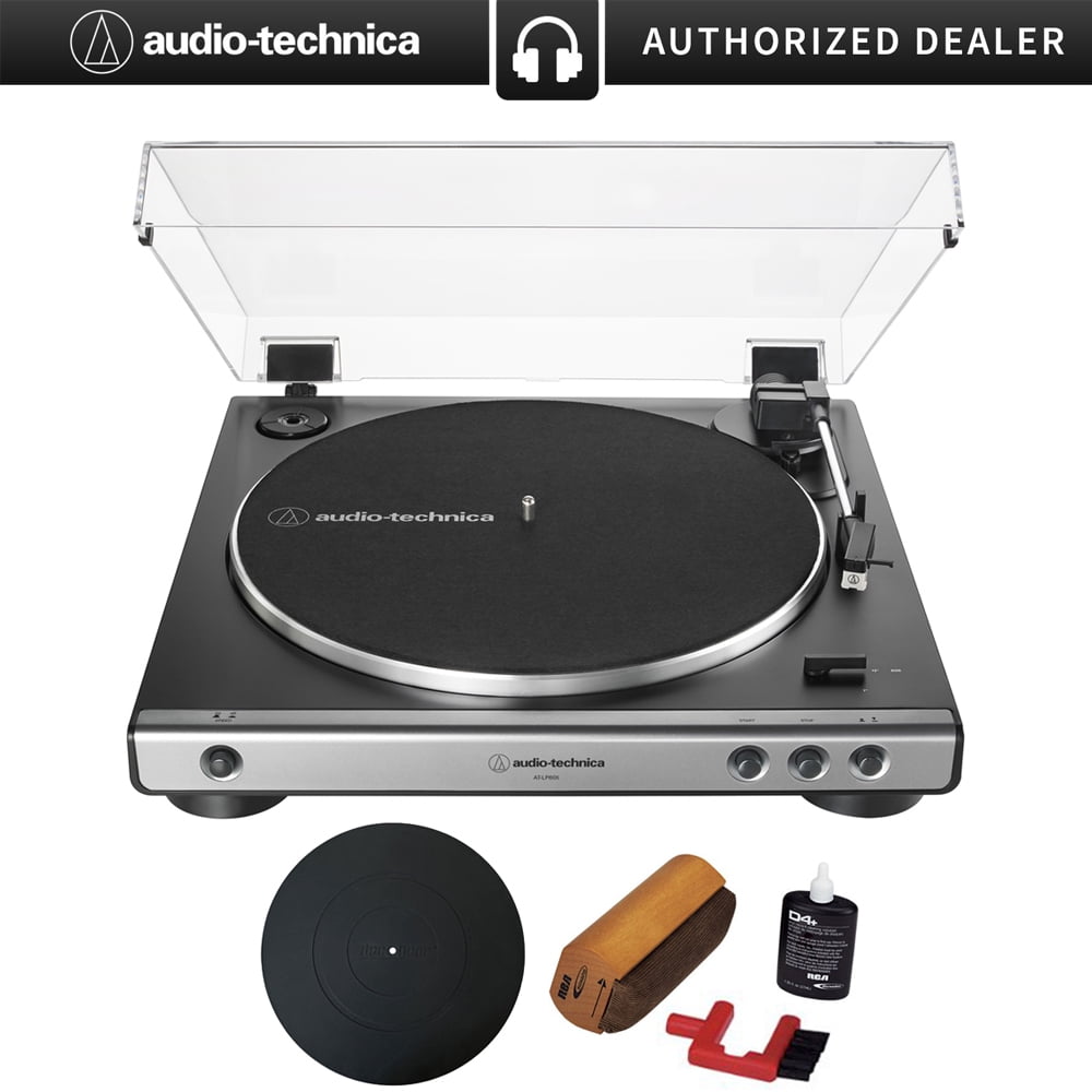Audio-Technica AT-LP60X-GM Fully Automatic Belt-Drive Turntable (Gunmetal Black, 14.15 in x 3.84 in x 14.76 in) 8rqbs