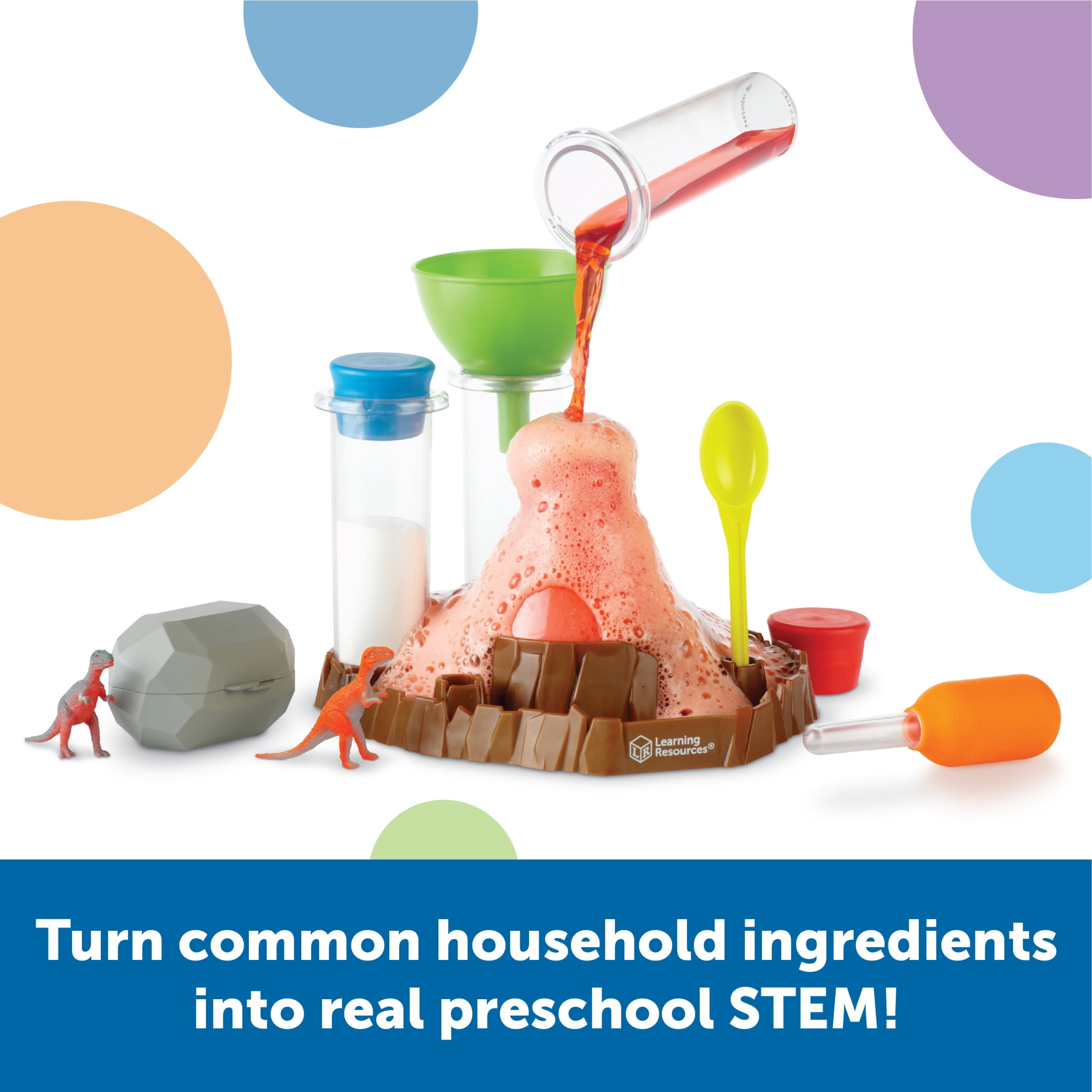 Learning Resources Fizzy Volcano Science Lab Set (13-Piece STEM Educational Kit) y1gyv