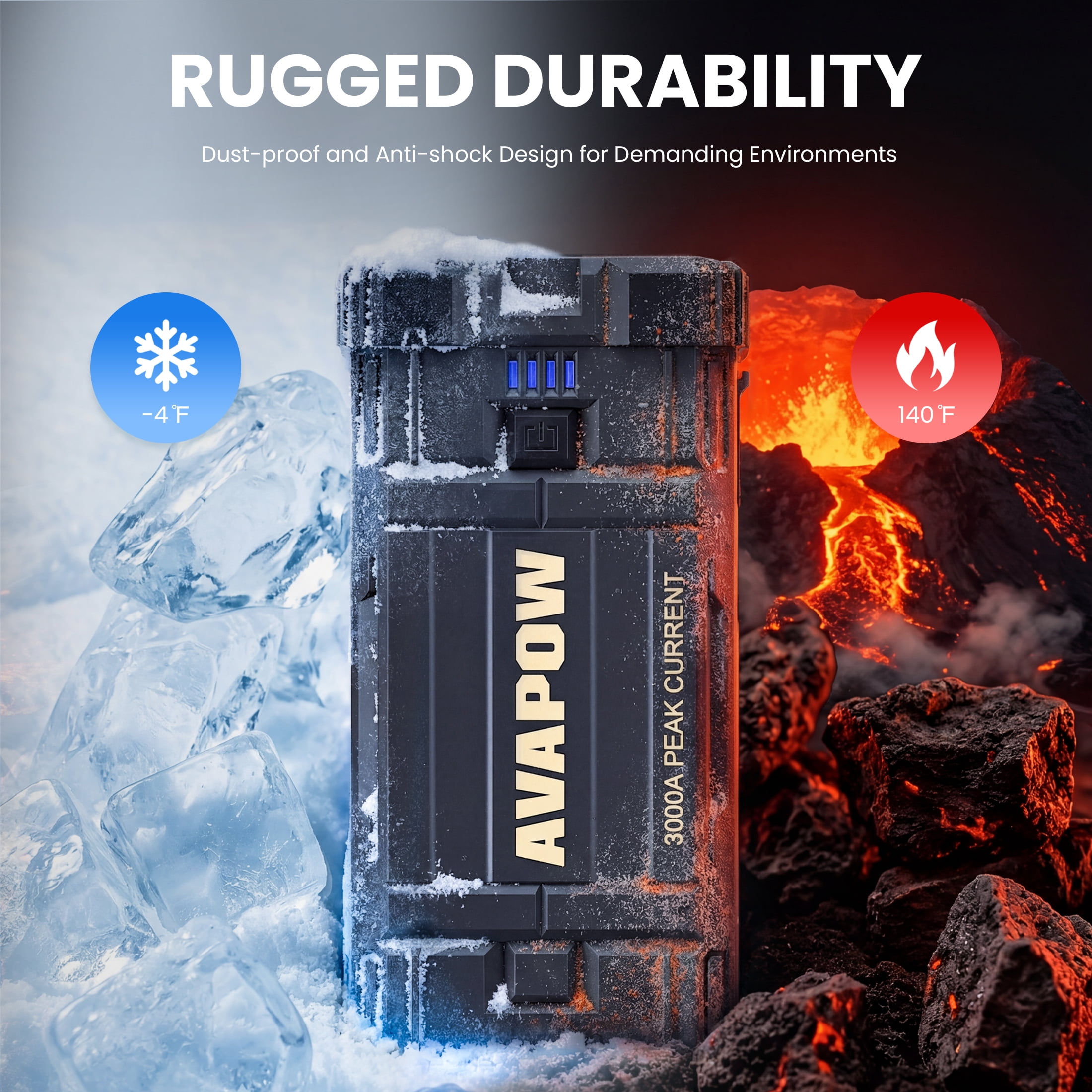 AVAPOW Car Jump Starter 3000A Peak Portable Battery Booster (23800mAh, 12V) u6wd1