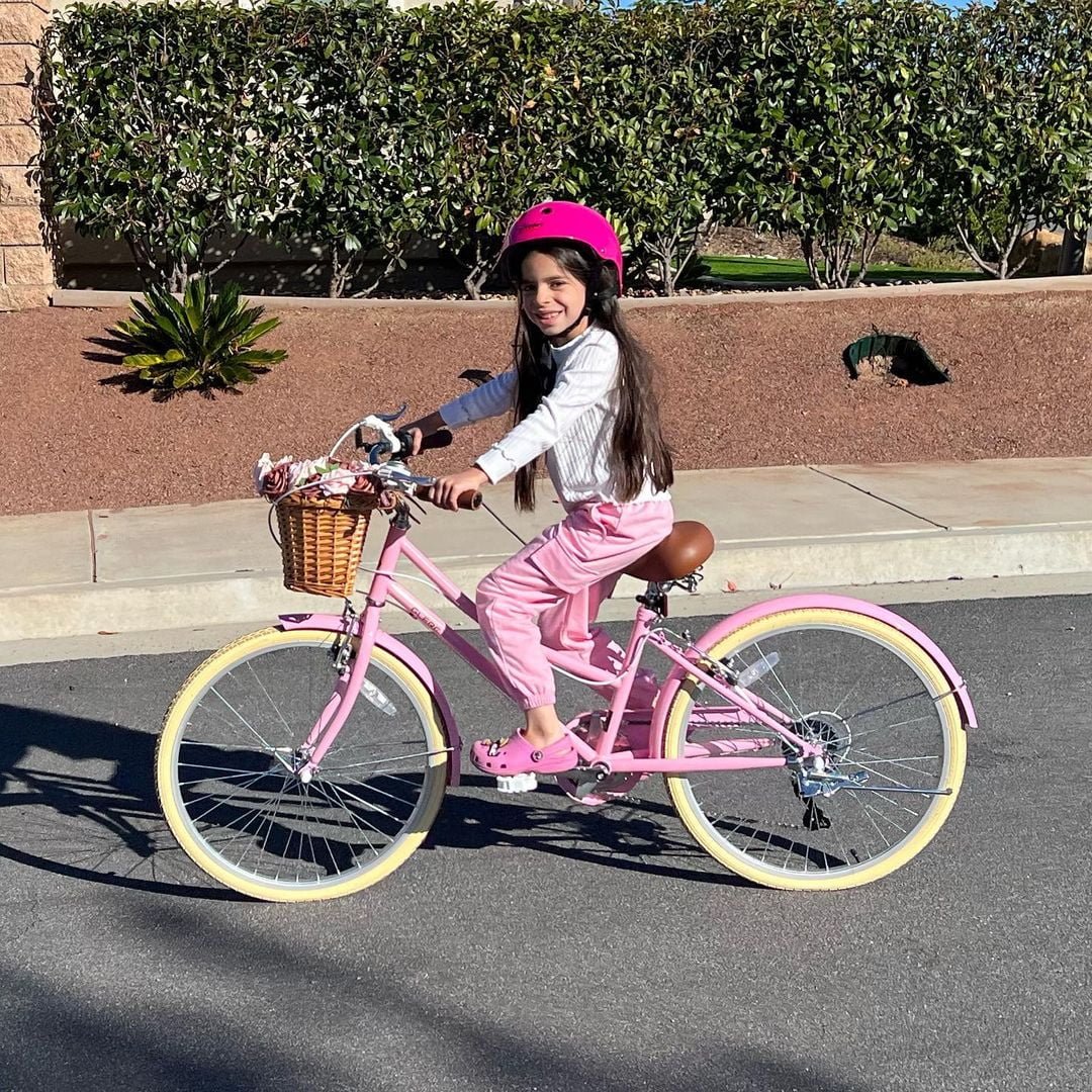 Glerc Missy 24 in Girls Cruiser Bike, 6-Speed Hybrid Bicycle with Wicker Basket (Pink) rf9wa