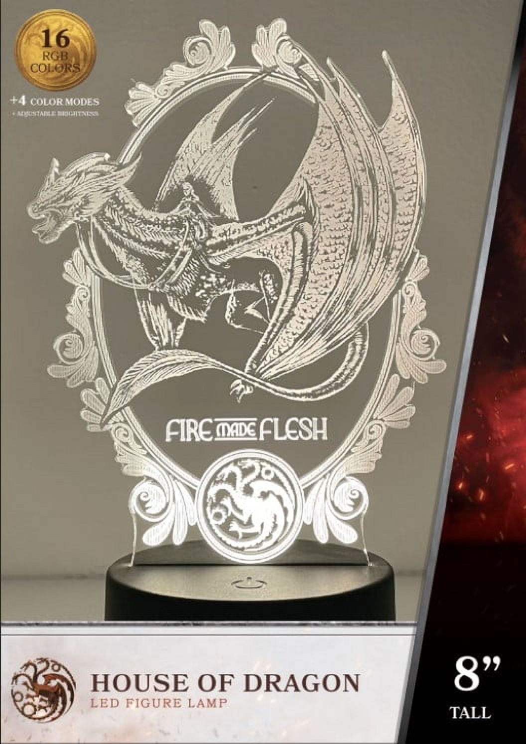House of Dragons Acrylic LED Night Light (Color Changing, 8 in) ot4zv