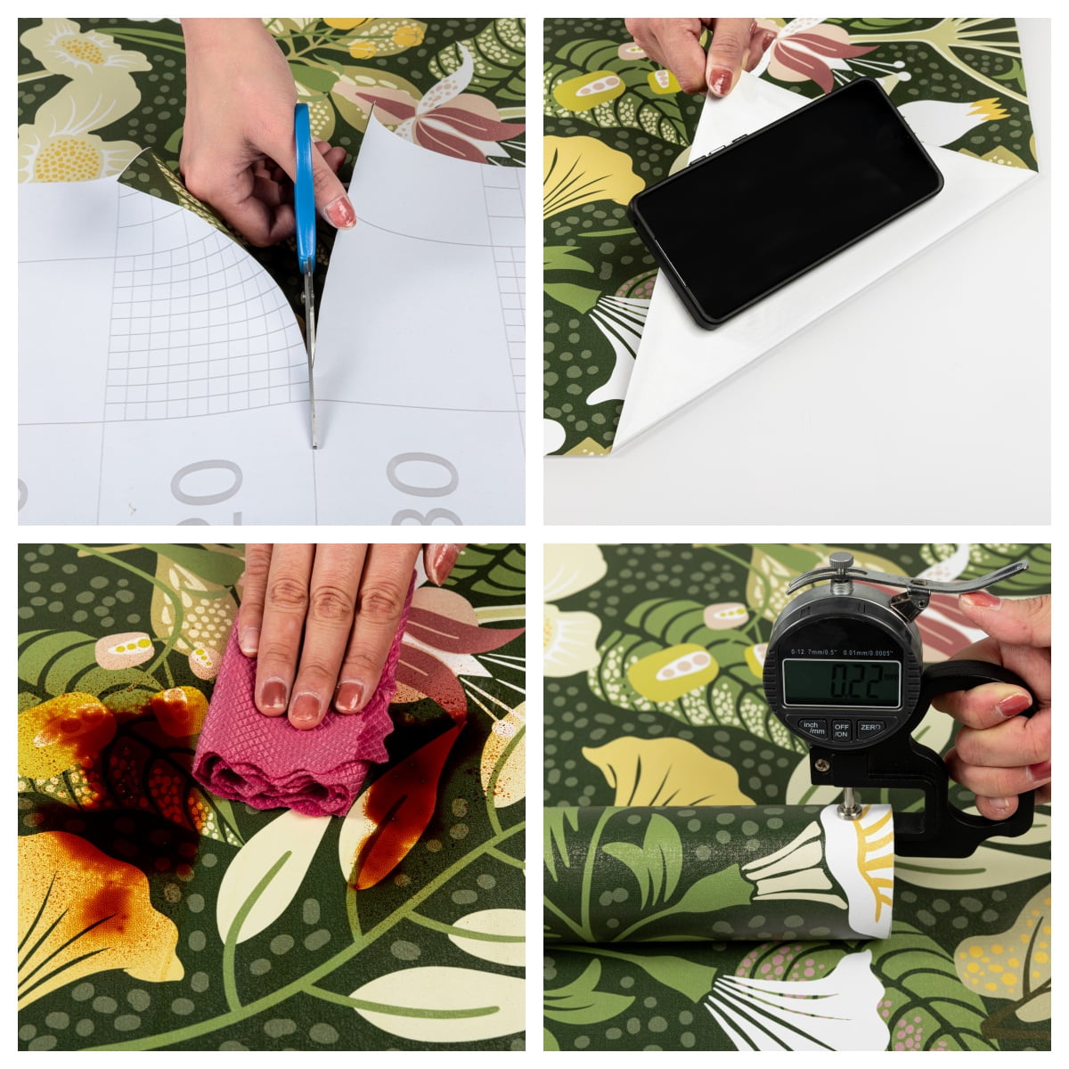 Abyssaly Peel and Stick Wallpaper Green Floral Petunia Vine Contact Paper (Green, 17.7 in x 118 in) dofhx