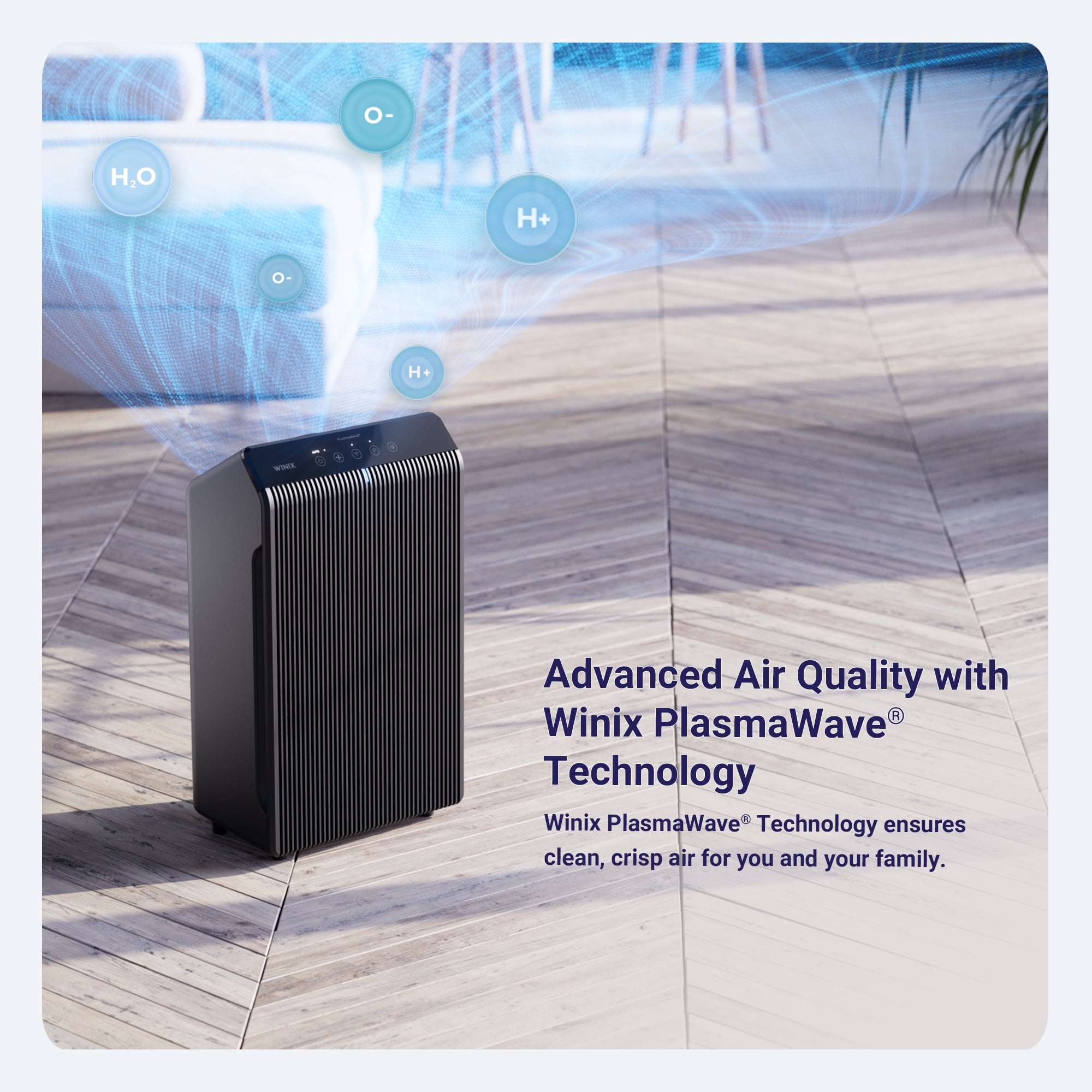 Winix 5510 Air Purifier for Large Rooms with True HEPA Filter and WiFi Connectivity (Grey, 1881 sq ft) 5u92c