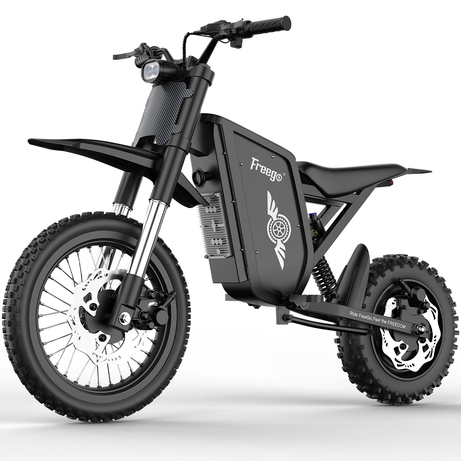 Freego X0 Electric Mountain Bike, High-Performance Off-Road E-Bike with 3600W Motor (Black, 60V 23Ah Battery) ua03g