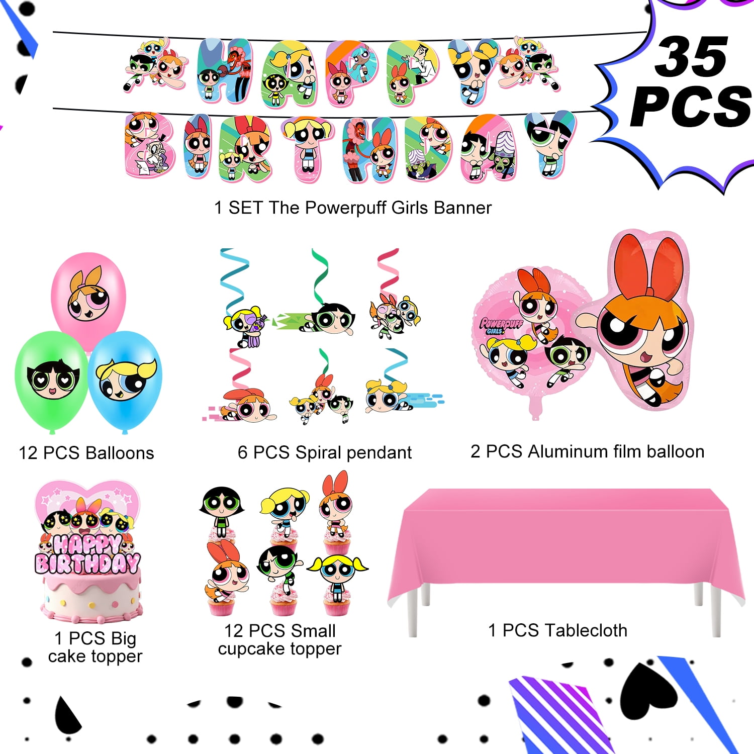 Partebloon Birthday Party Decorations Set (35 Piece Party Supplies Kit) rv1yt
