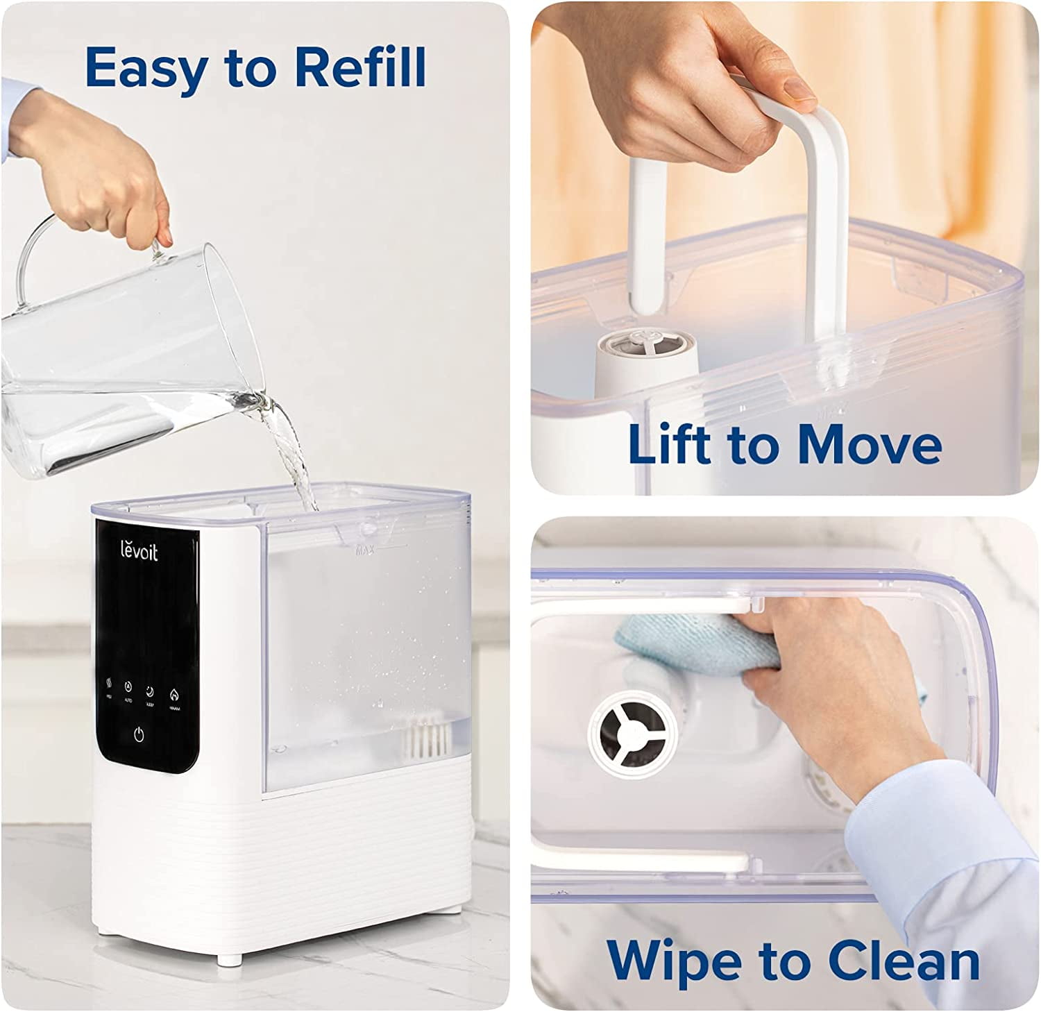 Levoit OasisMist Smart Cool and Warm Mist Humidifier with Aromatherapy (White, 1.19 gal) 04cqh
