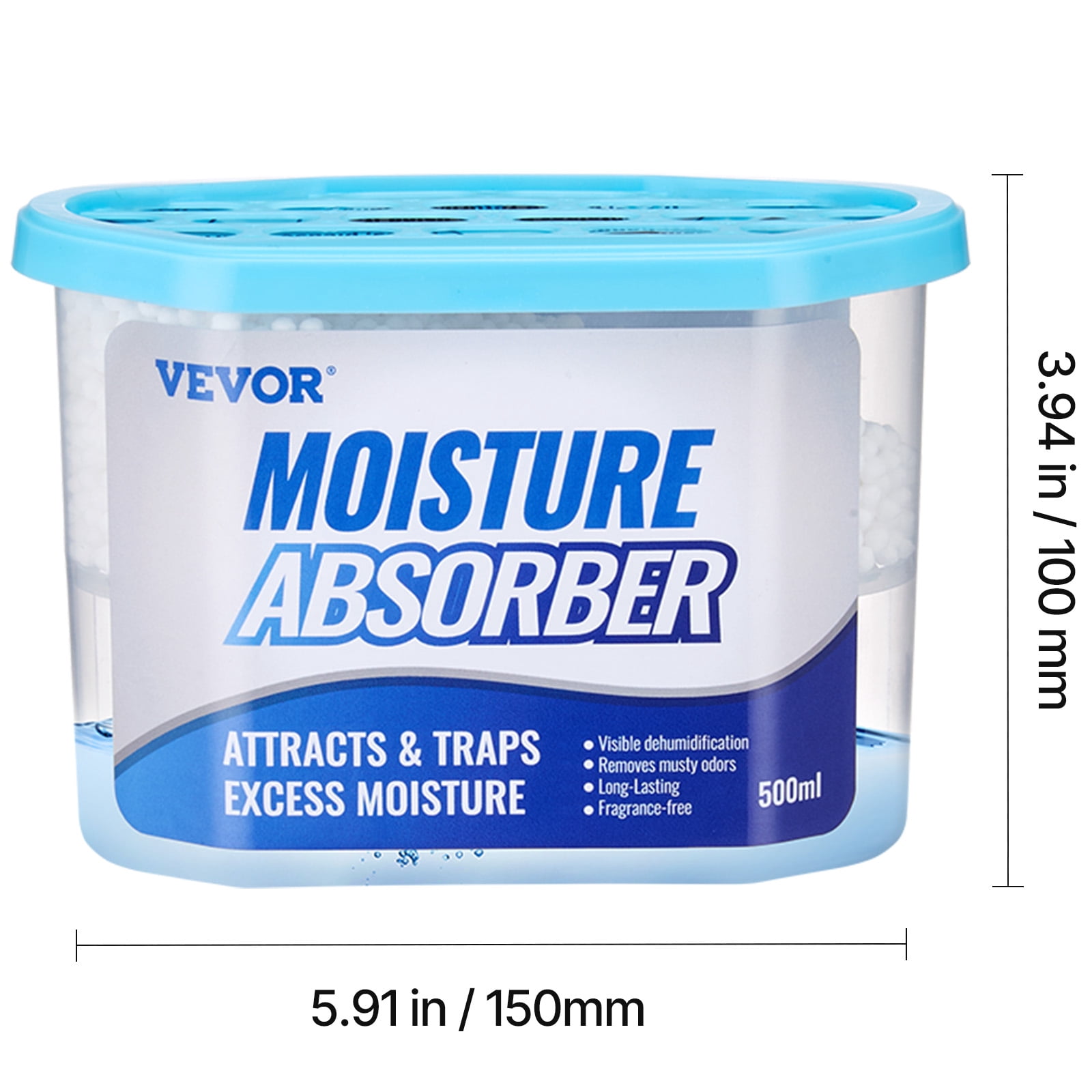 VEVOR Moisture Absorber Boxes, Fragrance-Free Humidity Dehumidifier for Closet and Bathroom (White, 6 Pack, 10.8 oz) it6m5