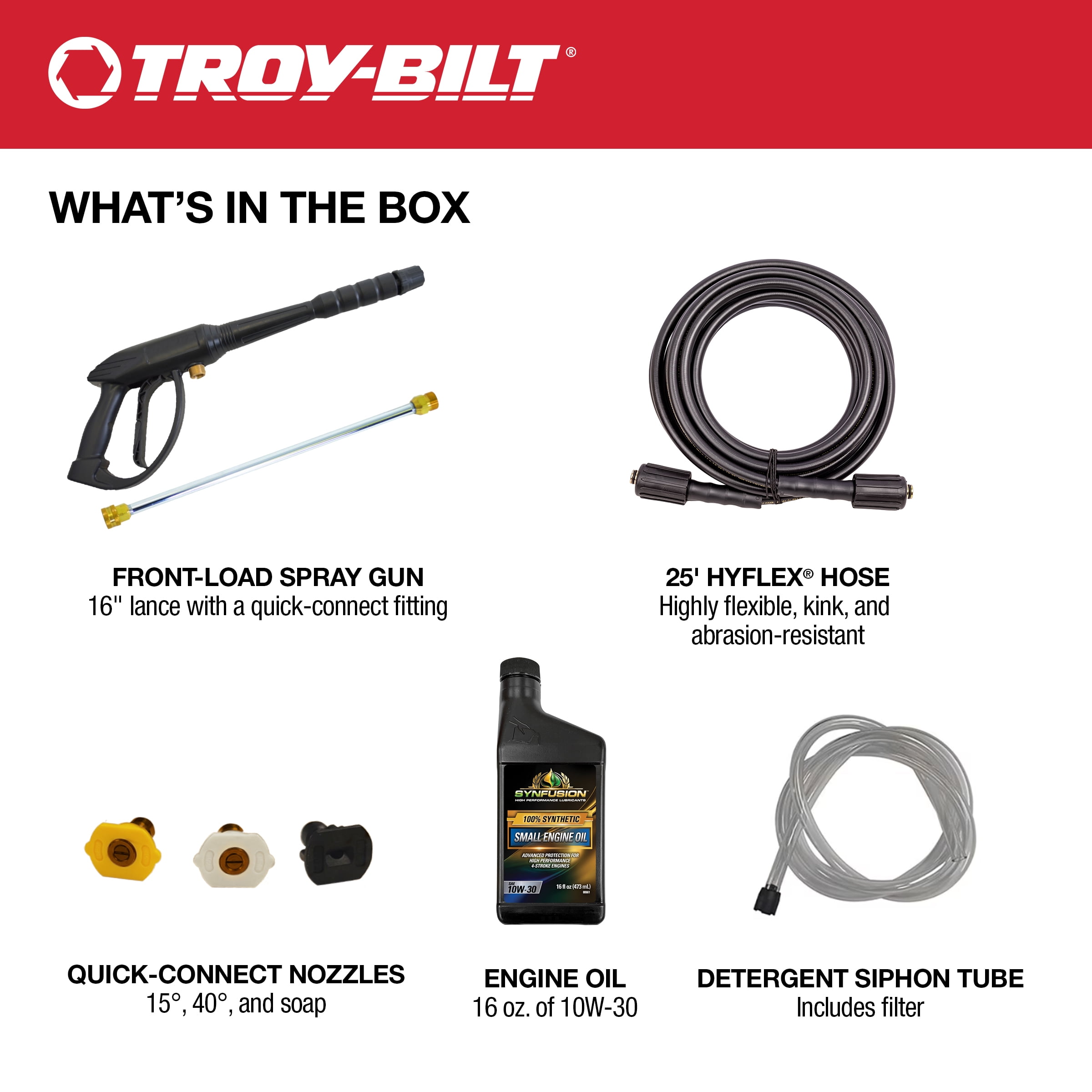 Troy-Bilt 3100 PSI Gas Pressure Washer with 2.3 GPM Axial Cam Pump (3100 PSI) 3h3ni