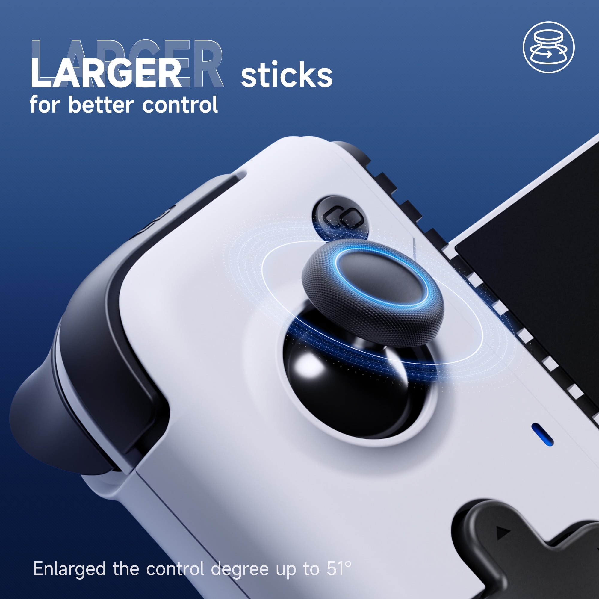 BROUJOY Mobile Gaming Controller for Android and iPhone 15/16 Series, Hall Effect Joysticks with Turbo and Vibration (White) n47az