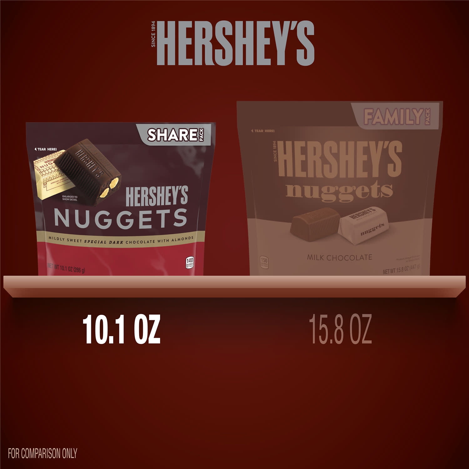 Hershey's Nuggets Special Dark Chocolate with Almonds, Mildly Sweet Dark Chocolate Candy (10.1 oz) v2s2e