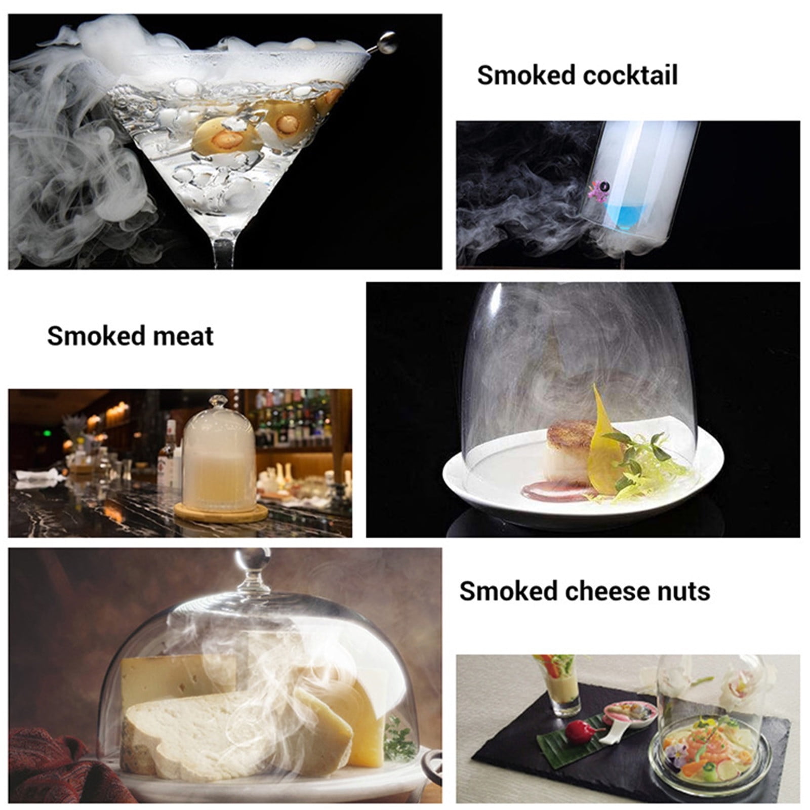 VALSEEL Portable Food Smoker Kit with Torch and 4 Wood Chip Flavors (Silver, 1 Pack) f9lix