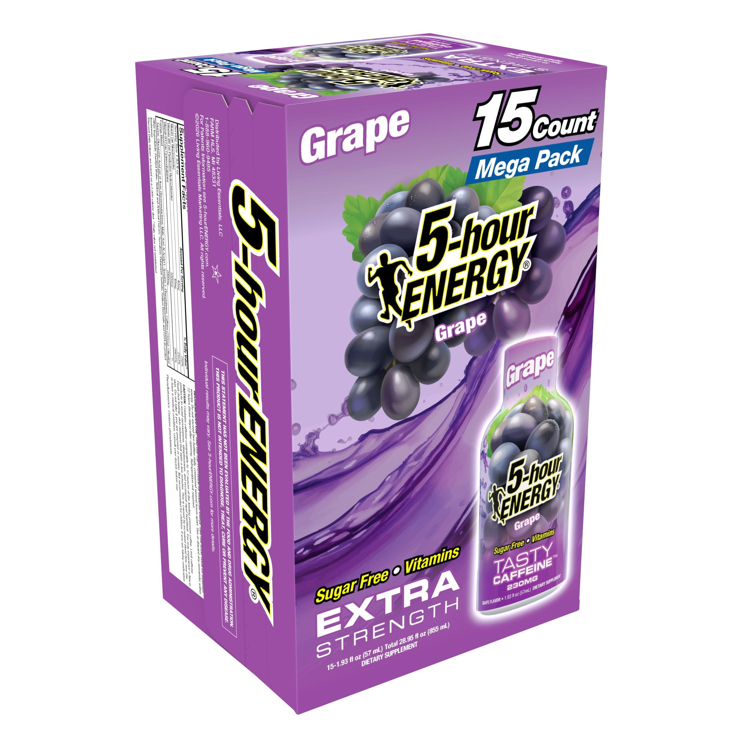 5-hour ENERGY Extra Strength Energy Supplement, Grape Flavor (15 Count, 1.93 fl oz) 33wxx