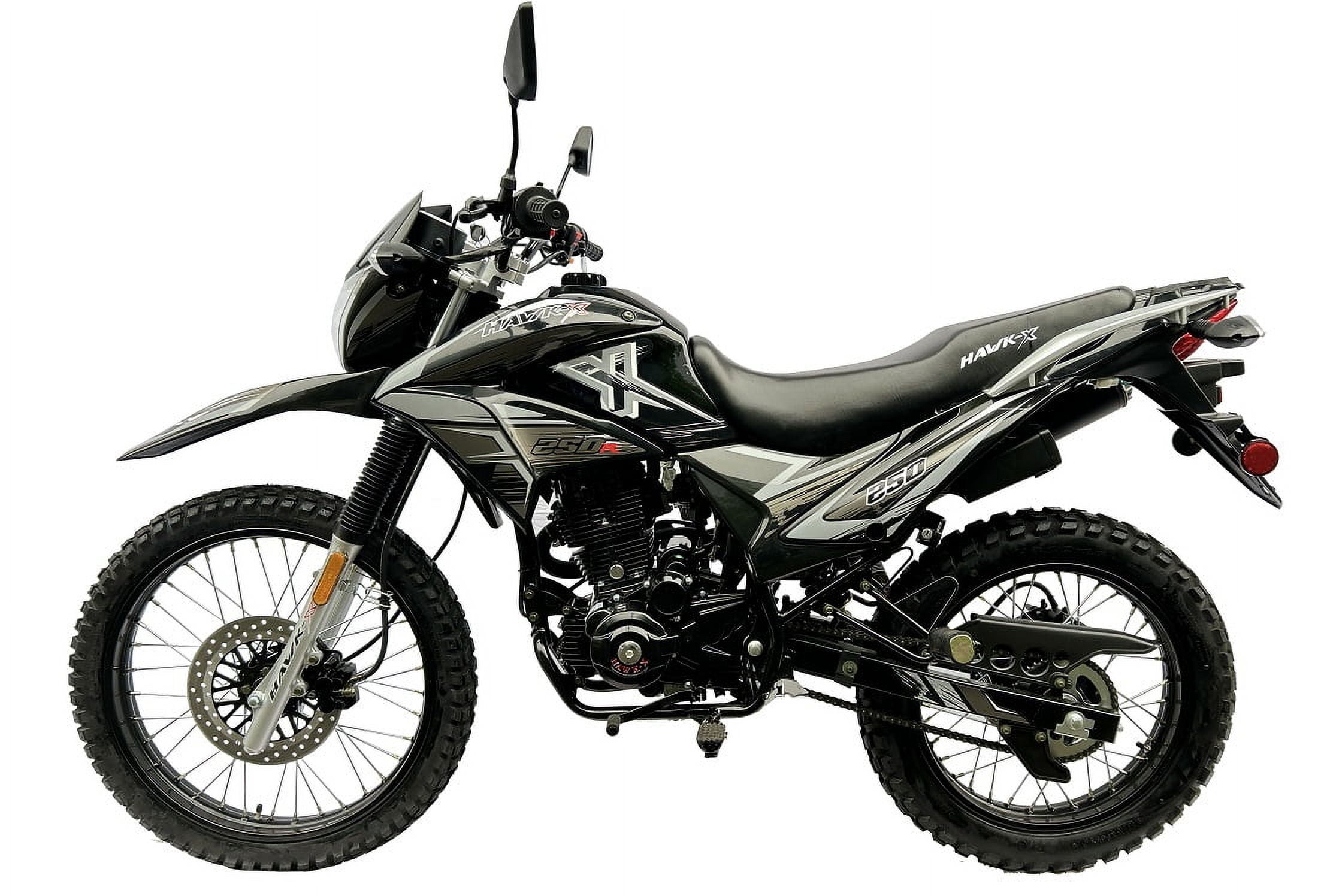 RPS Hawk-X 250cc Motorcycle 5-Speed Manual Transmission (Black, 21 in Front Tire) wo2fd